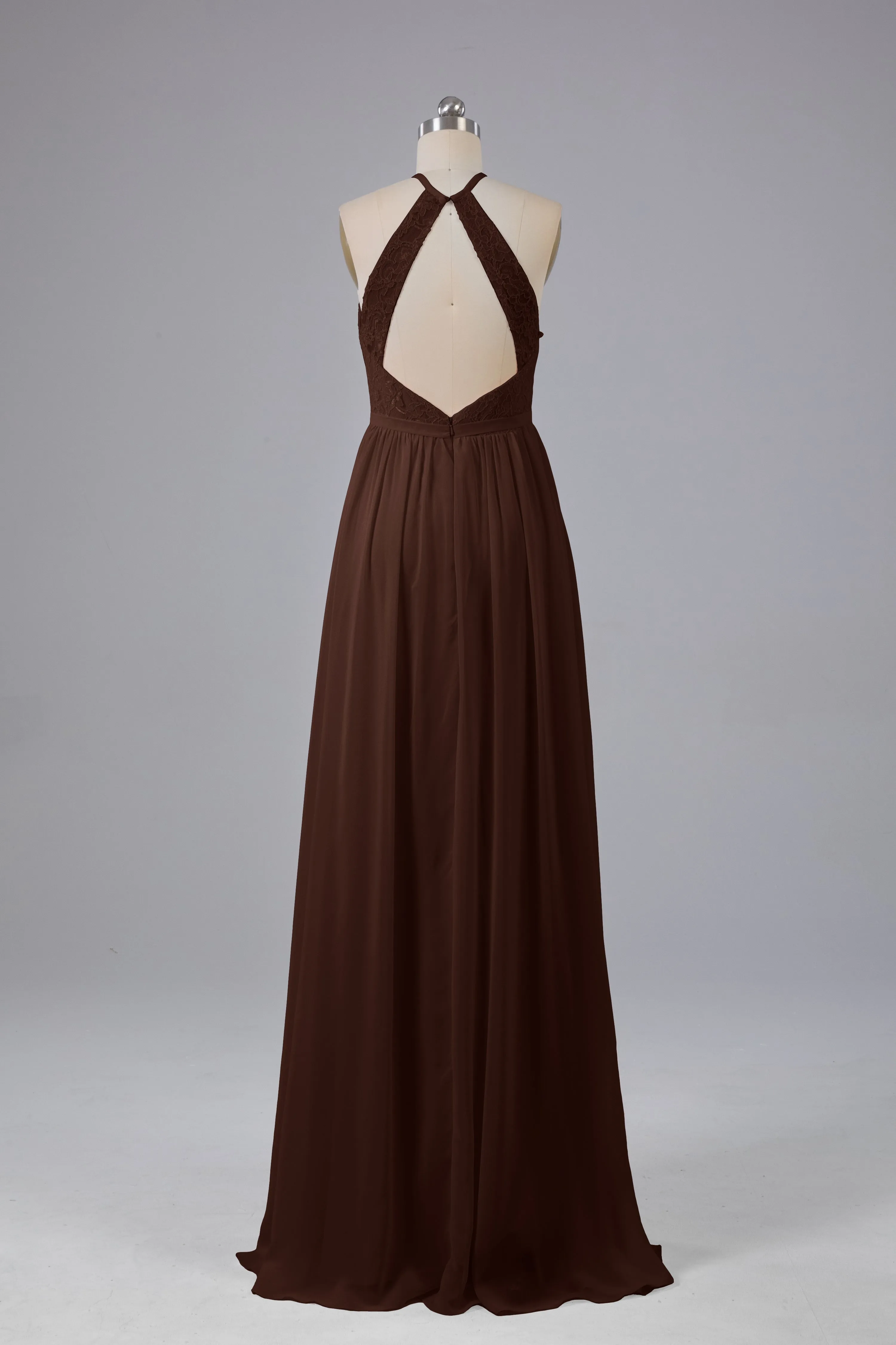 Chiffon Halter A-line Floor Length Bridesmaid Dresses