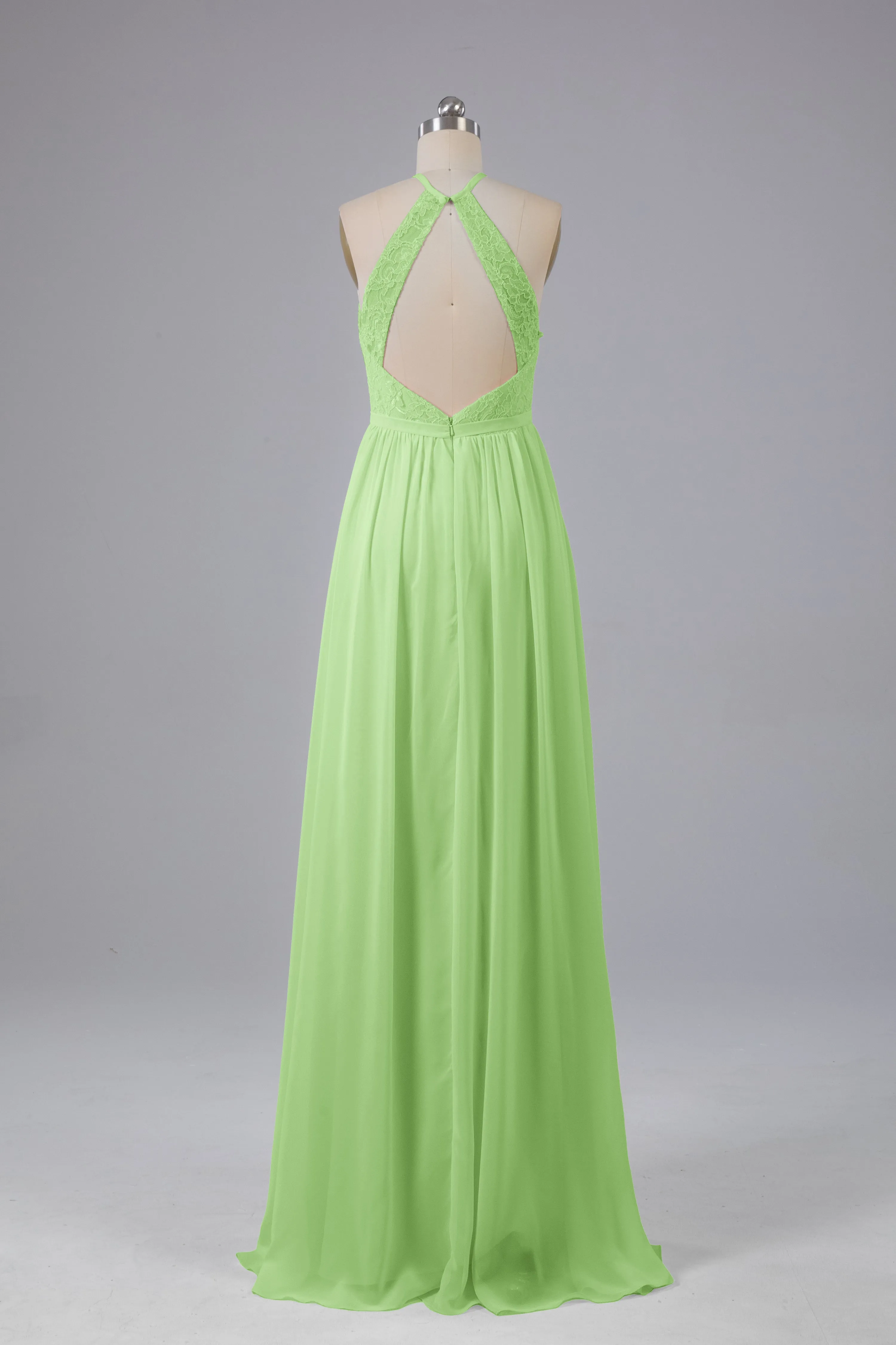 Chiffon Halter A-line Floor Length Bridesmaid Dresses