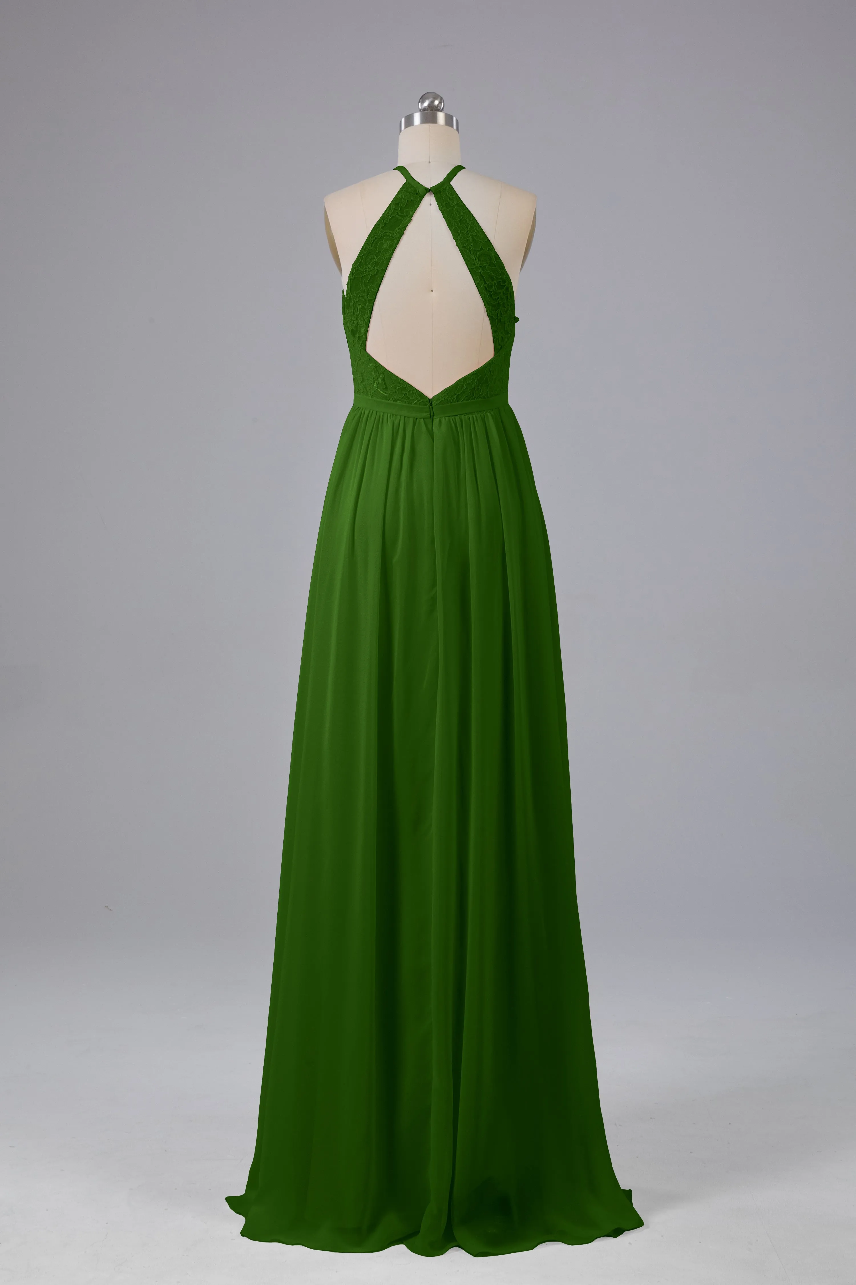 Chiffon Halter A-line Floor Length Bridesmaid Dresses