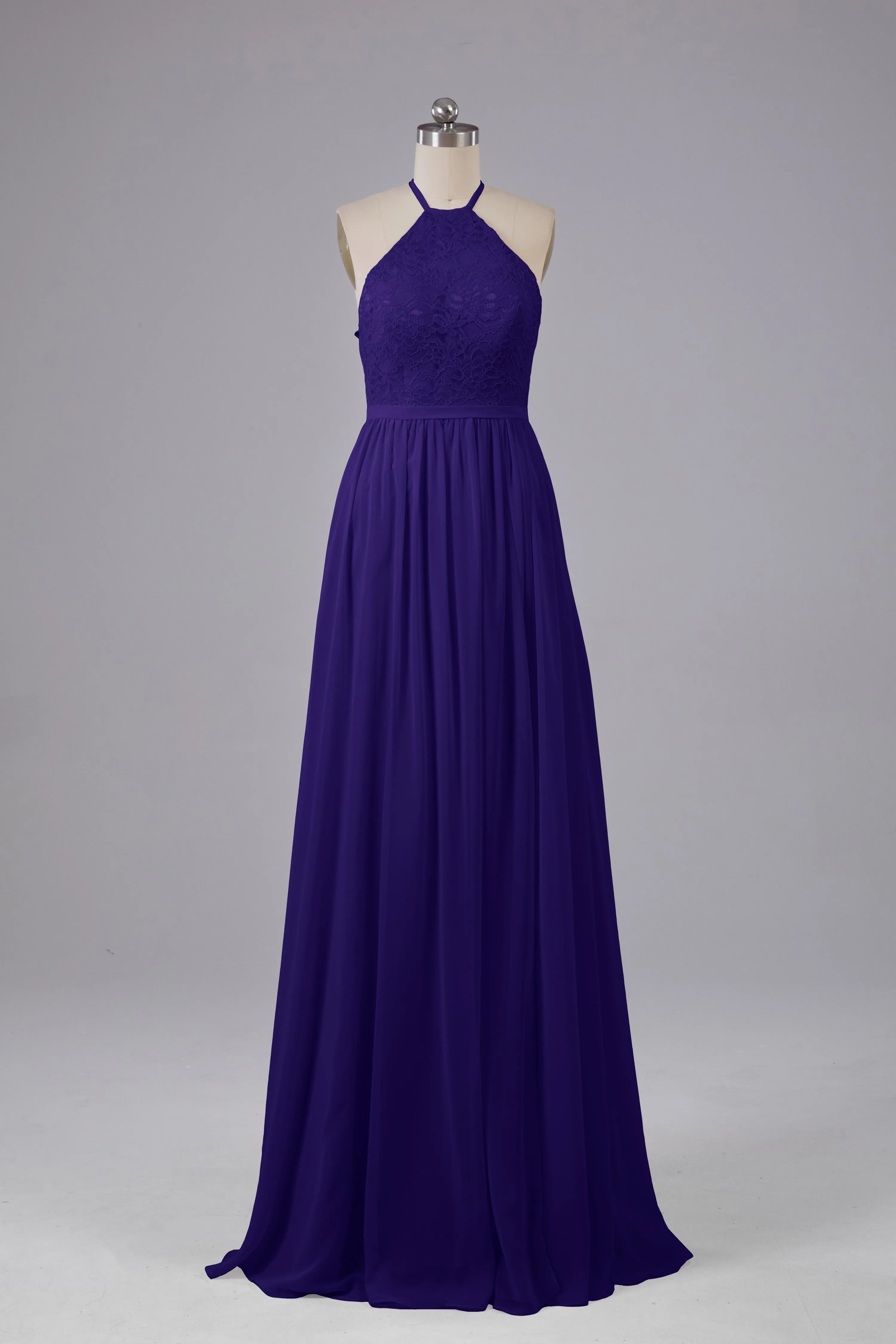 Chiffon Halter A-line Floor Length Bridesmaid Dresses