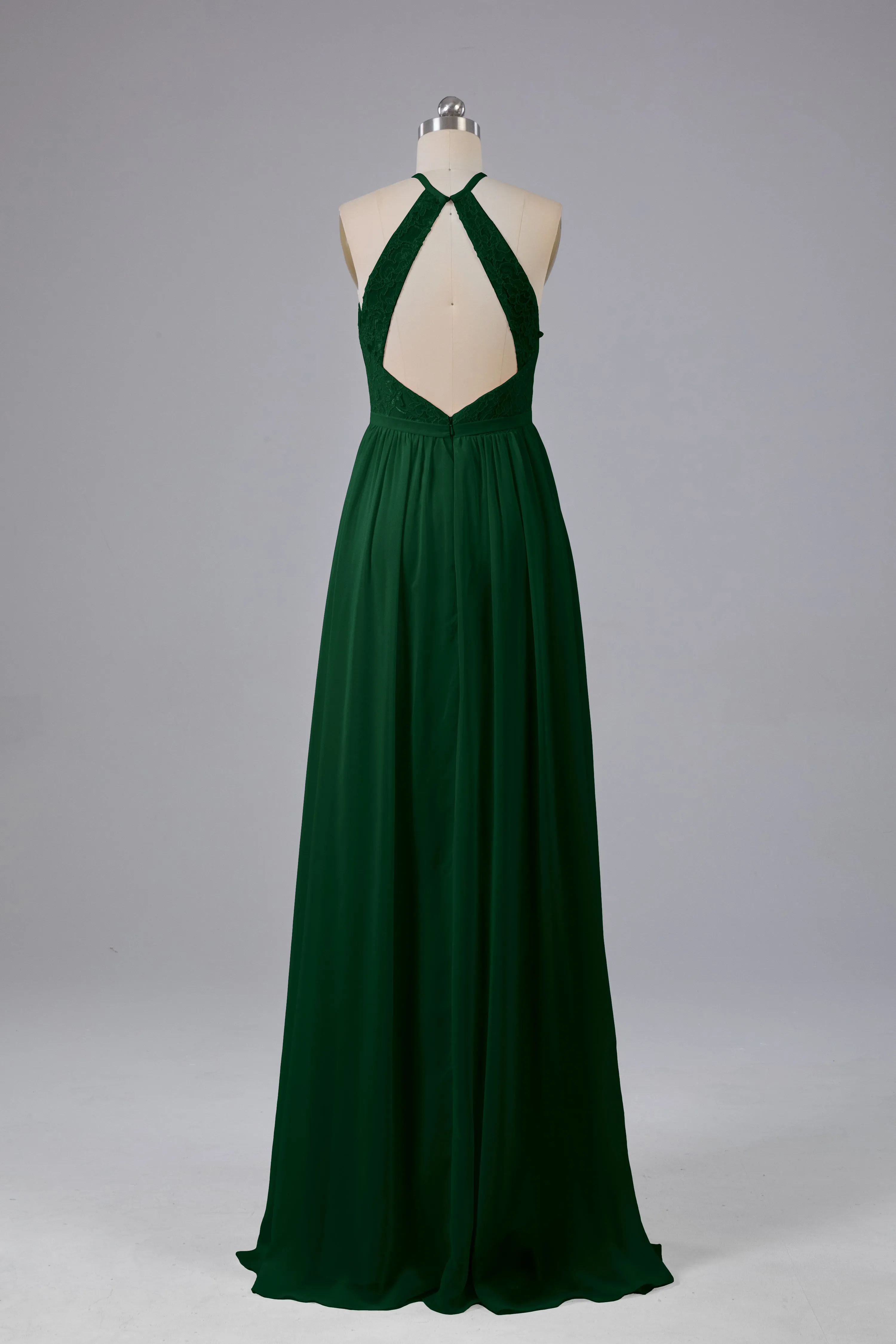 Chiffon Halter A-line Floor Length Bridesmaid Dresses