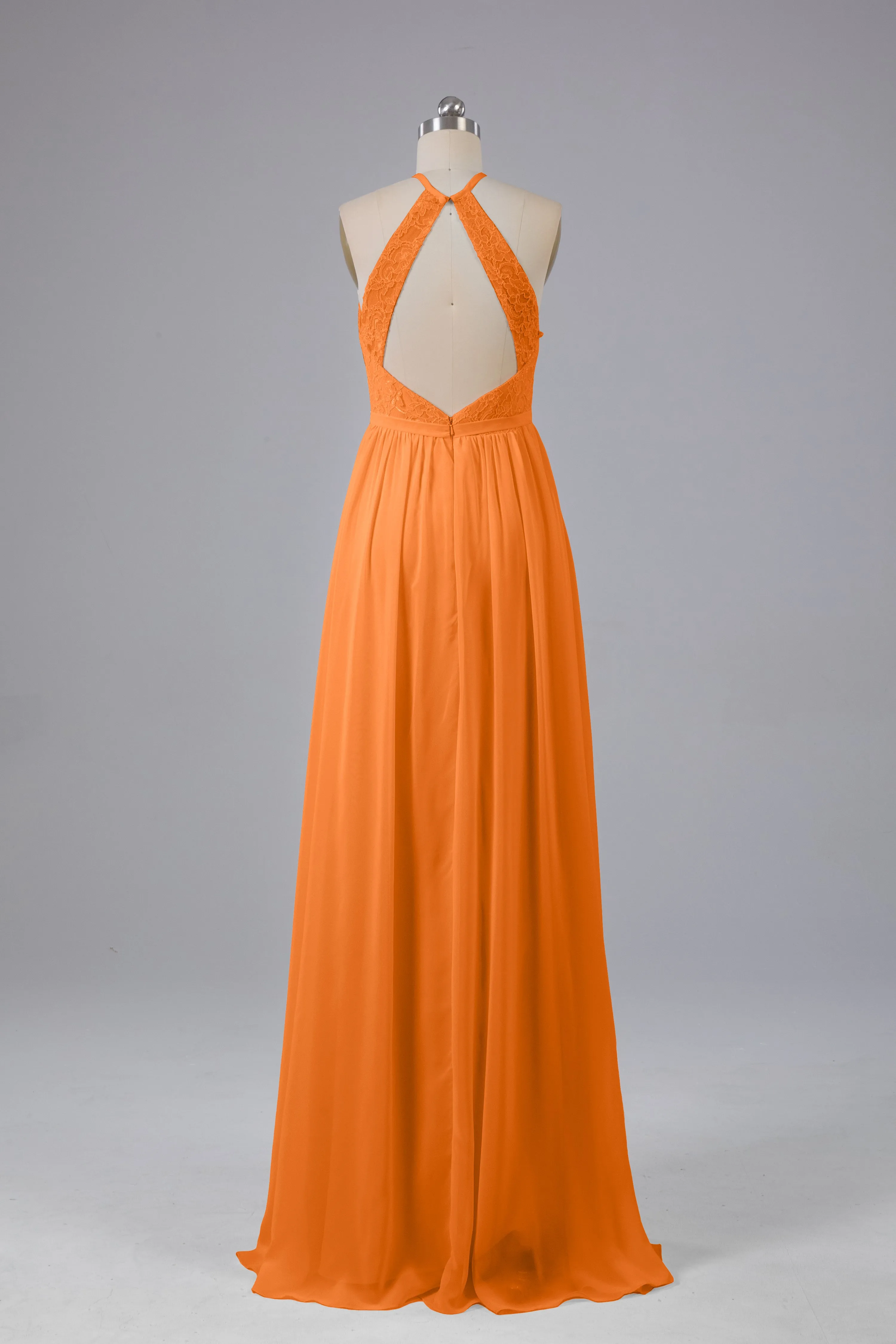 Chiffon Halter A-line Floor Length Bridesmaid Dresses