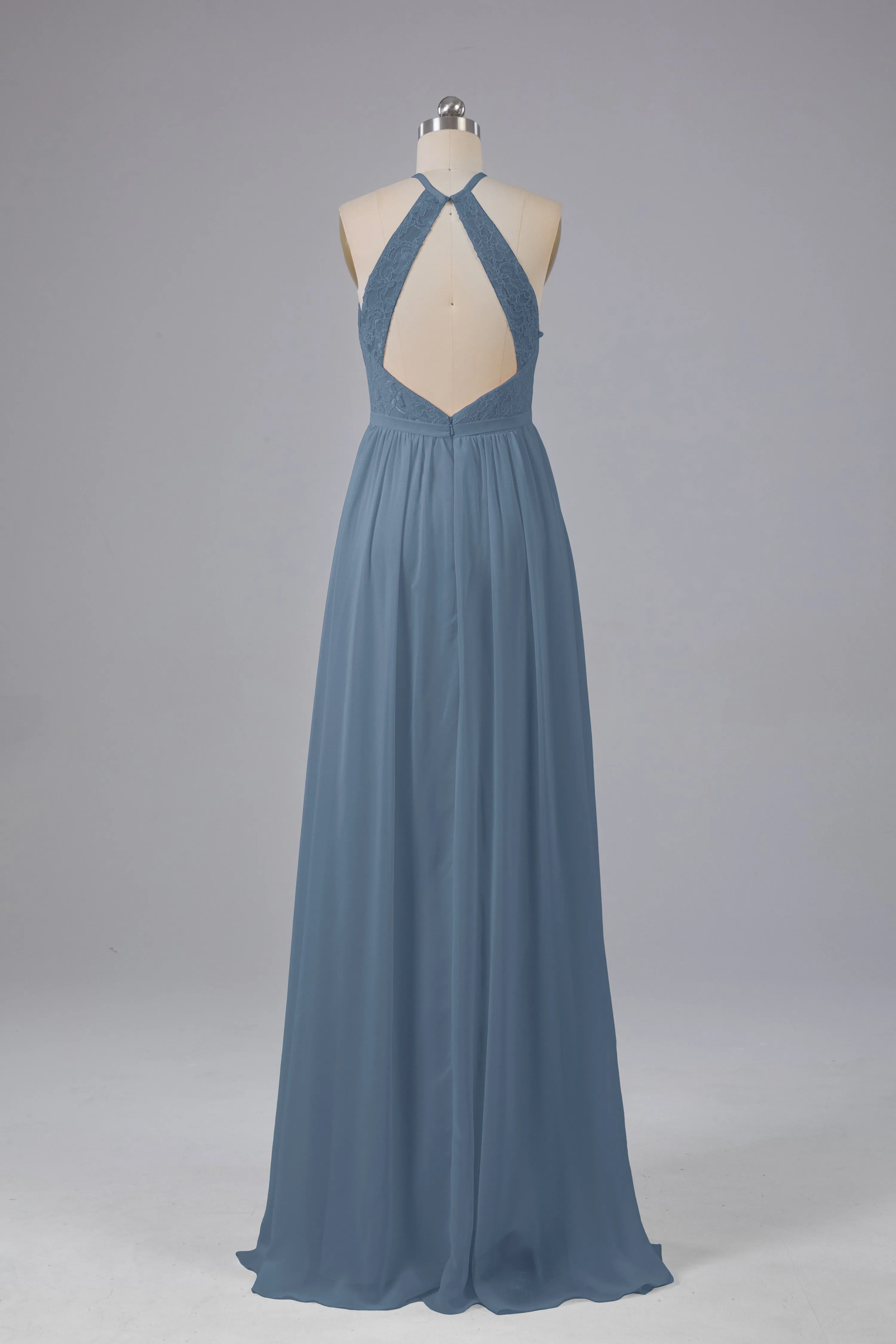 Chiffon Halter A-line Floor Length Bridesmaid Dresses