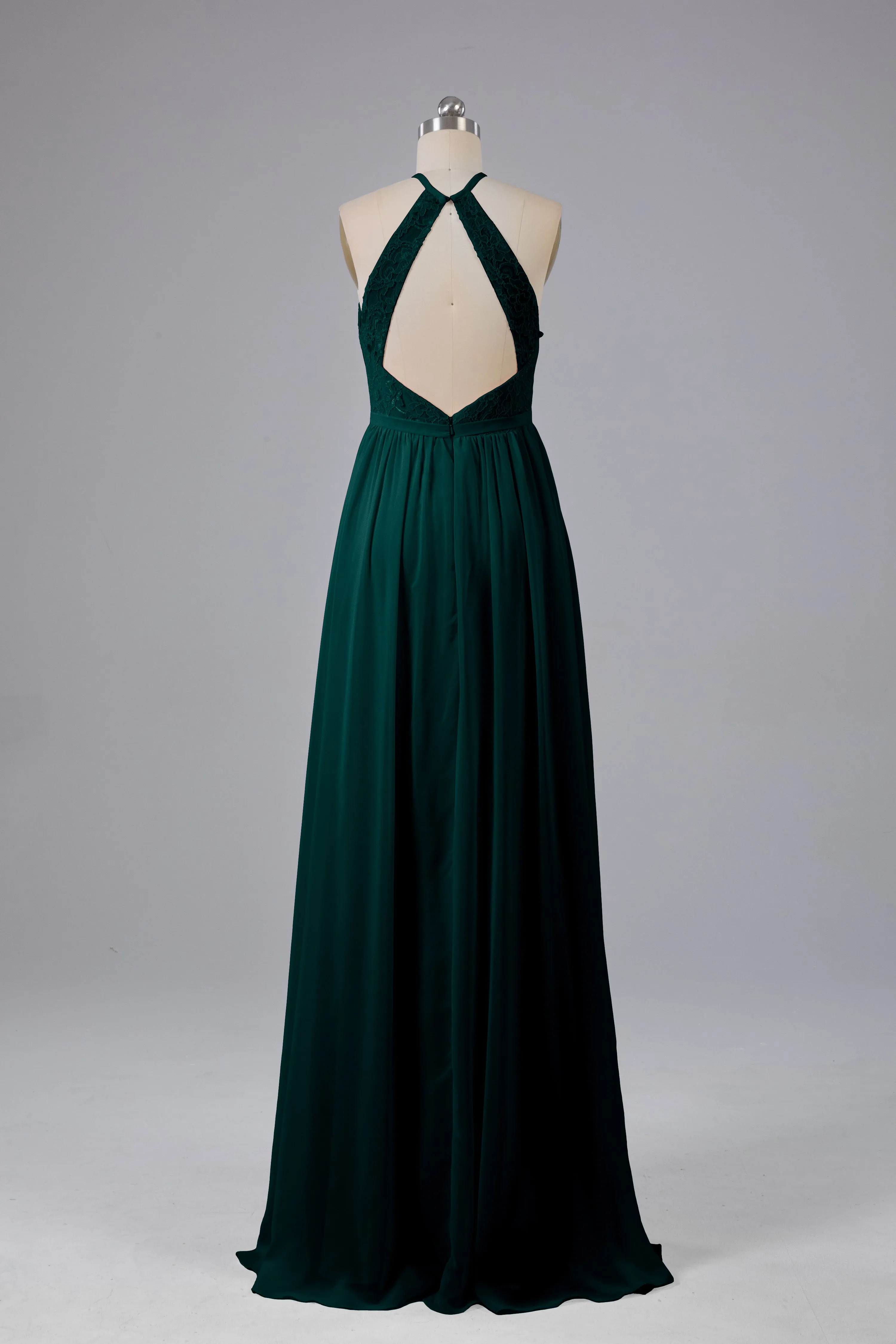 Chiffon Halter A-line Floor Length Bridesmaid Dresses