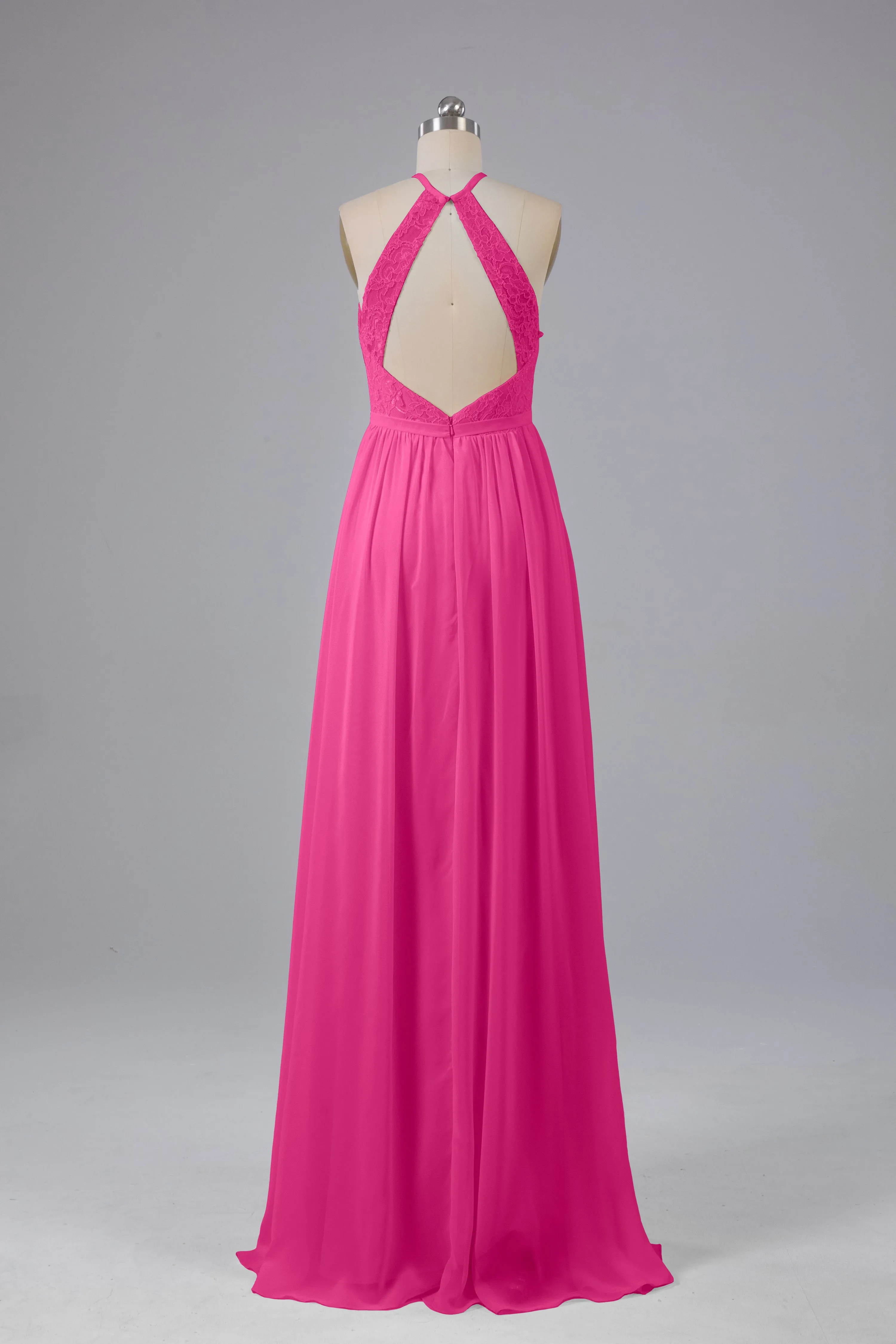 Chiffon Halter A-line Floor Length Bridesmaid Dresses