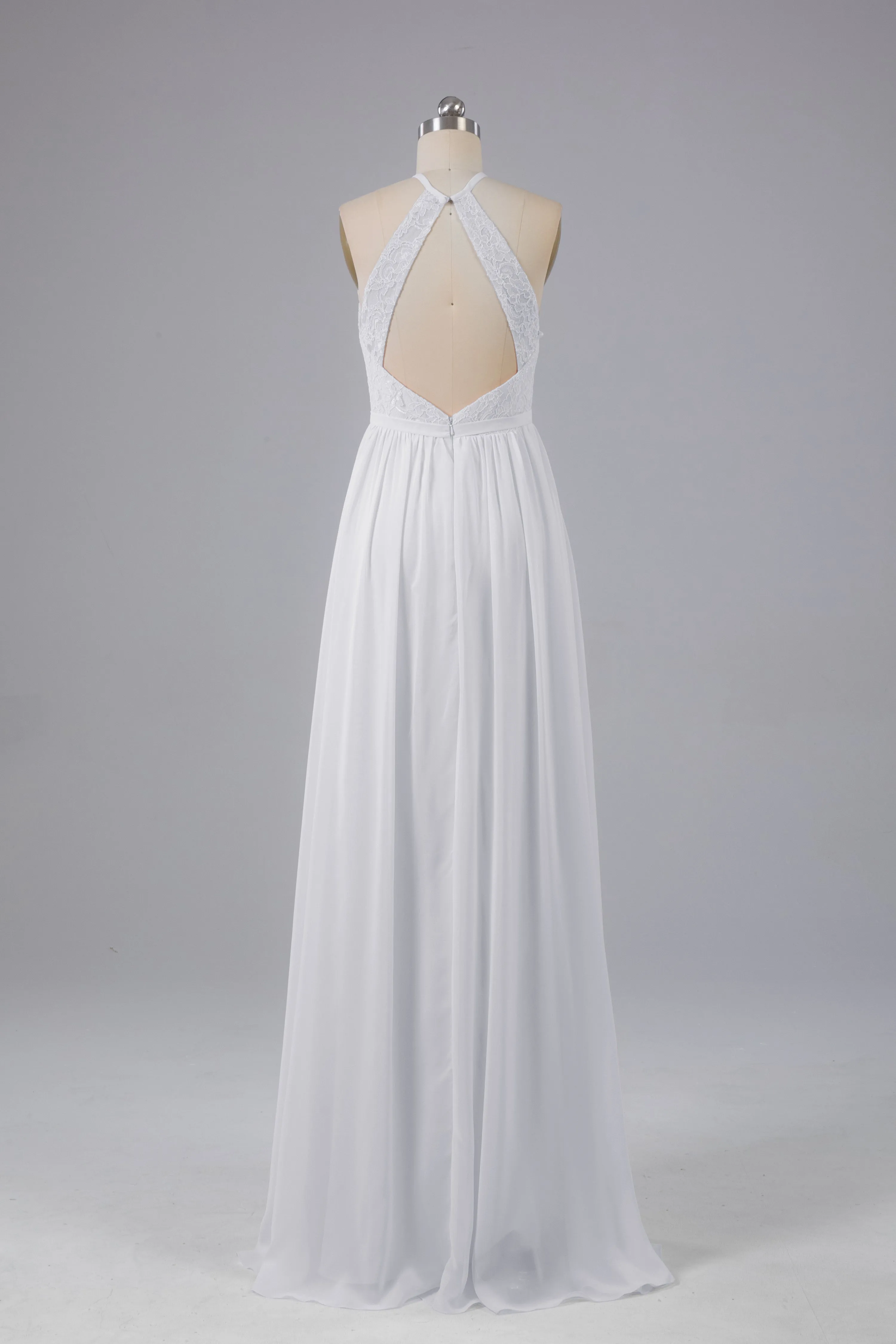 Chiffon Halter A-line Floor Length Bridesmaid Dresses