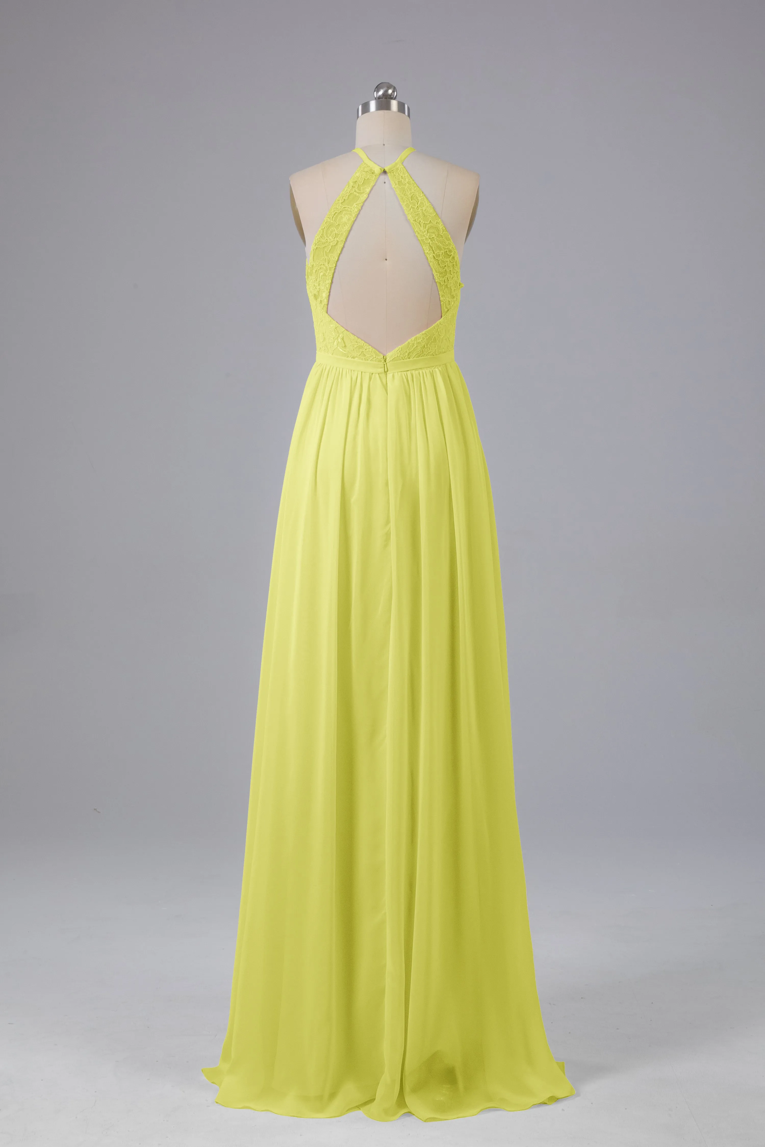 Chiffon Halter A-line Floor Length Bridesmaid Dresses