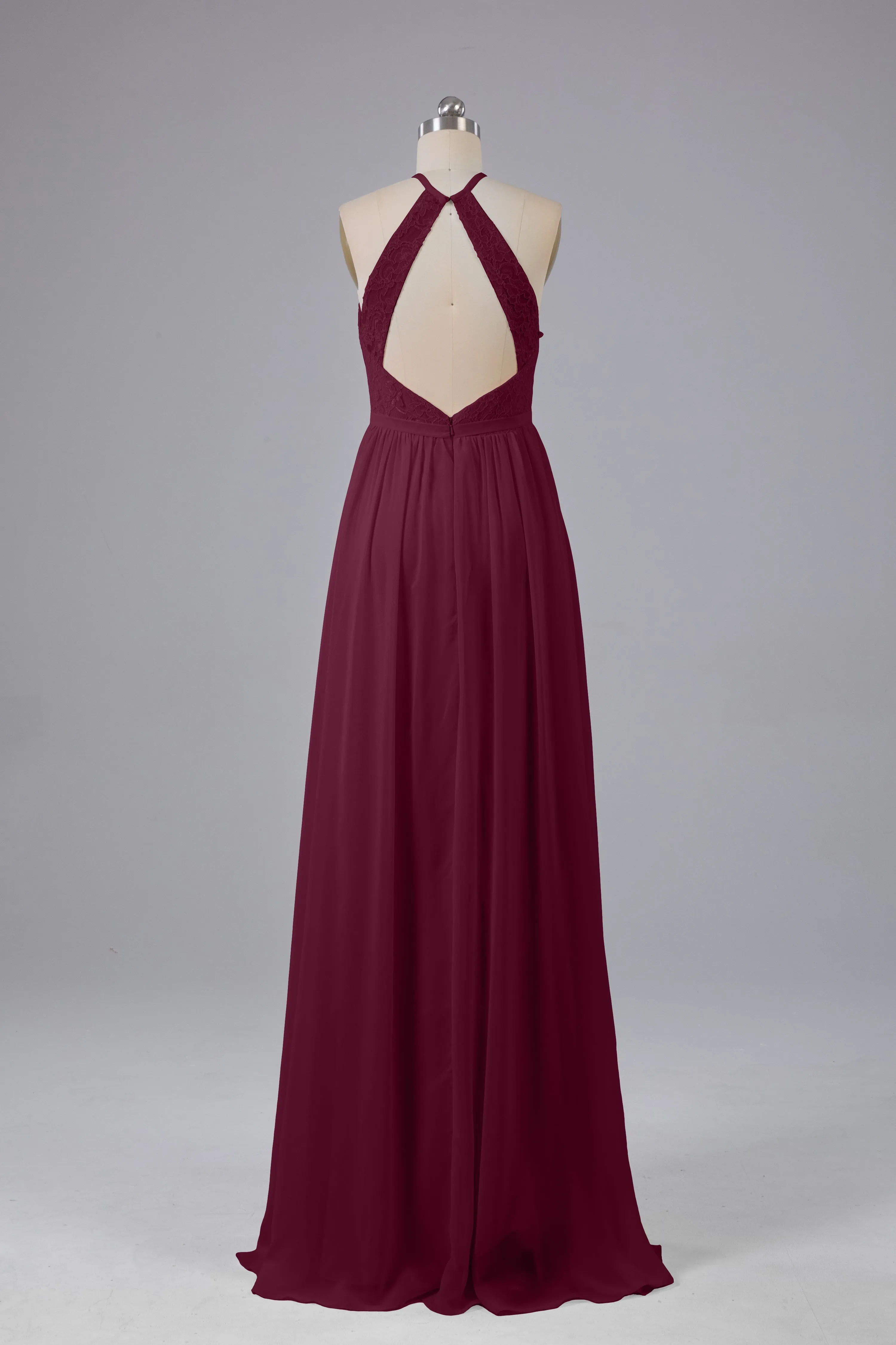 Chiffon Halter A-line Floor Length Bridesmaid Dresses