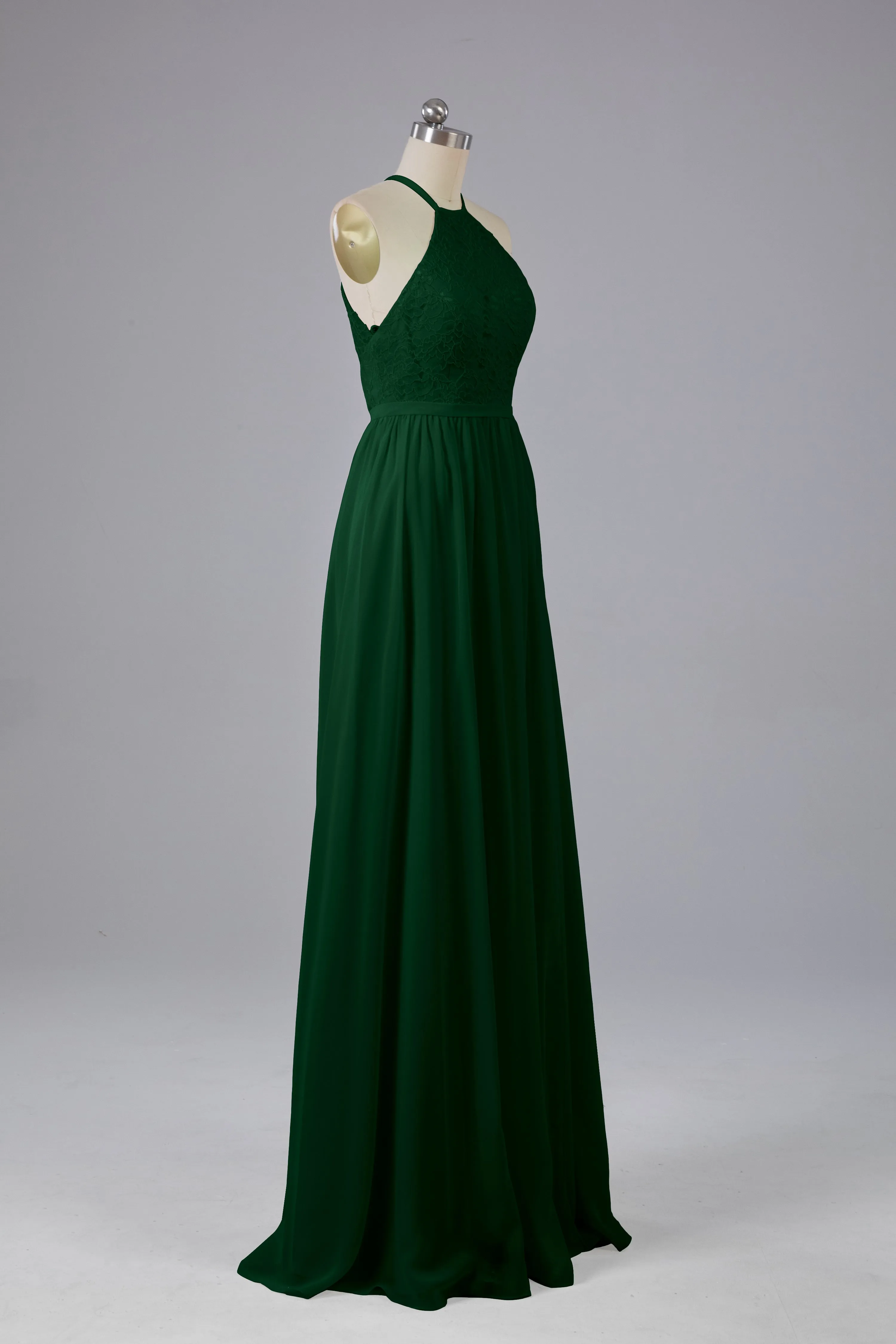 Chiffon Halter A-line Floor Length Bridesmaid Dresses