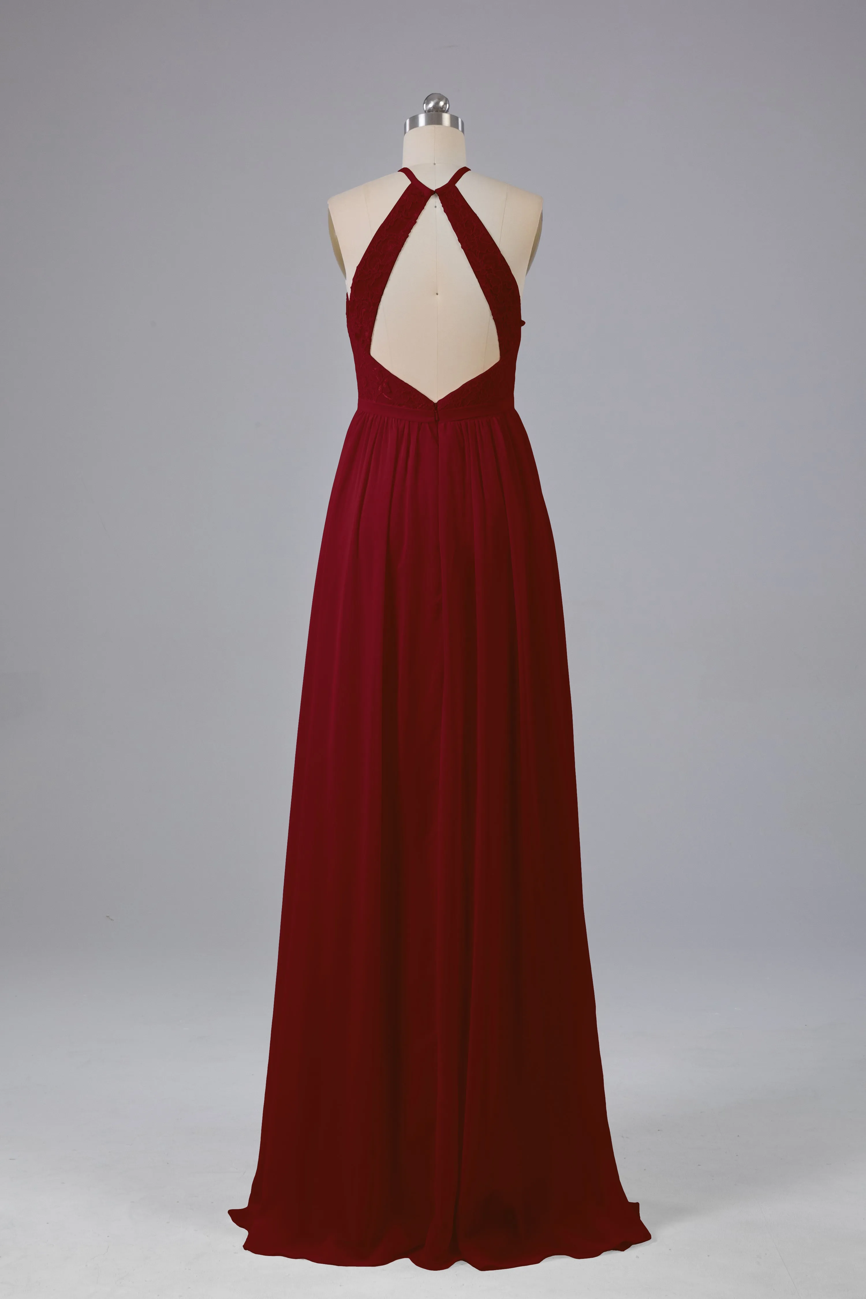 Chiffon Halter A-line Floor Length Bridesmaid Dresses