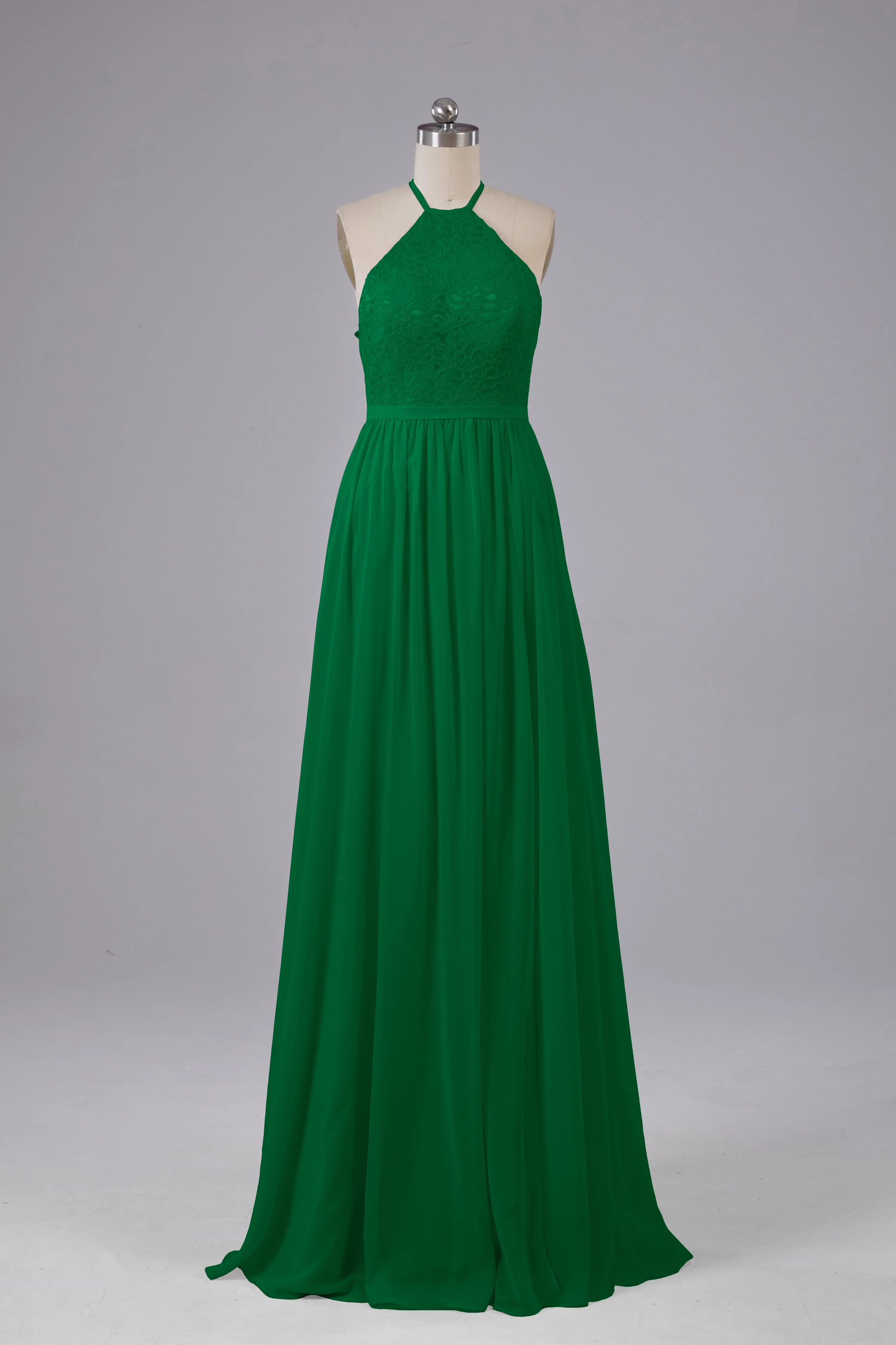 Chiffon Halter A-line Floor Length Bridesmaid Dresses