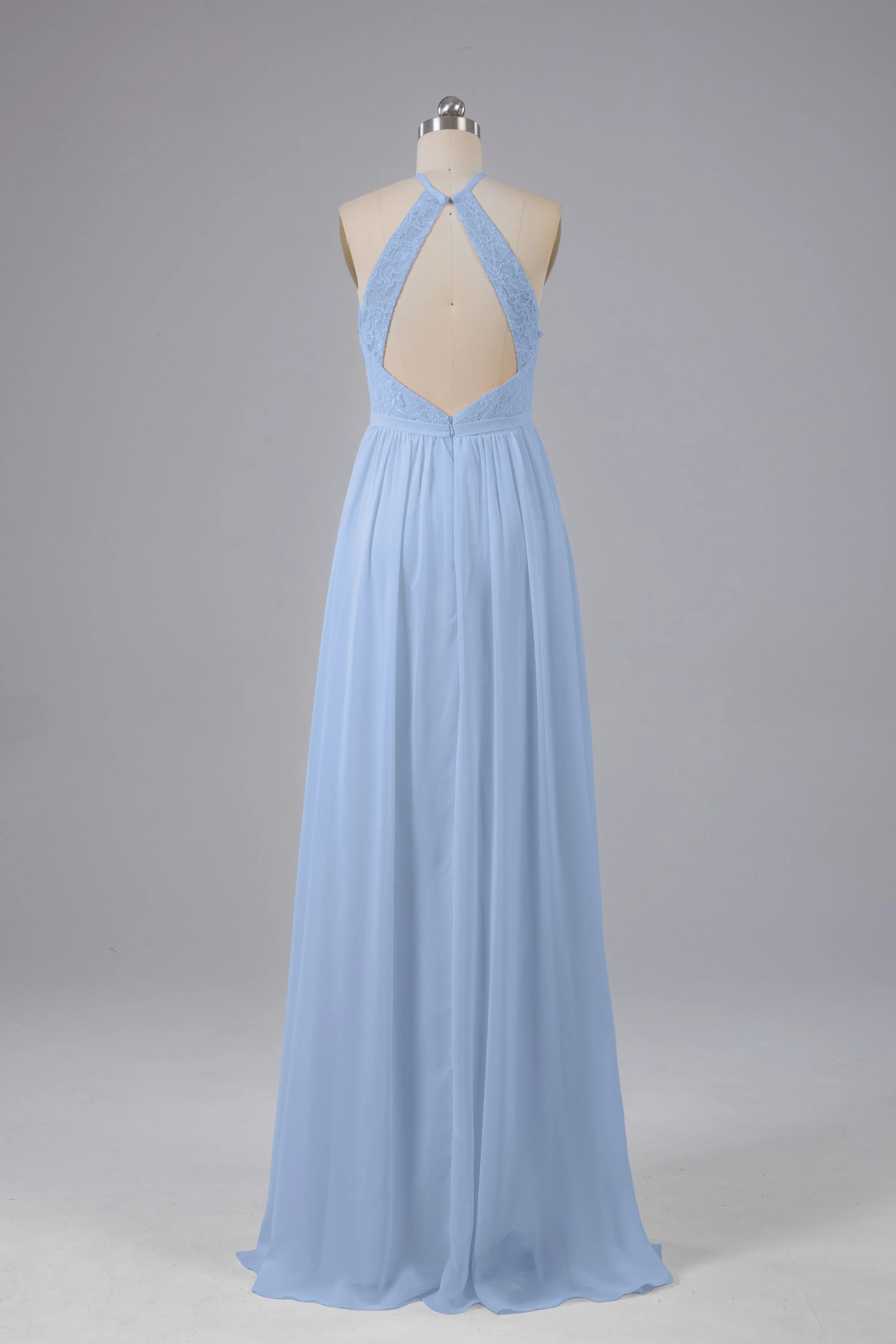 Chiffon Halter A-line Floor Length Bridesmaid Dresses