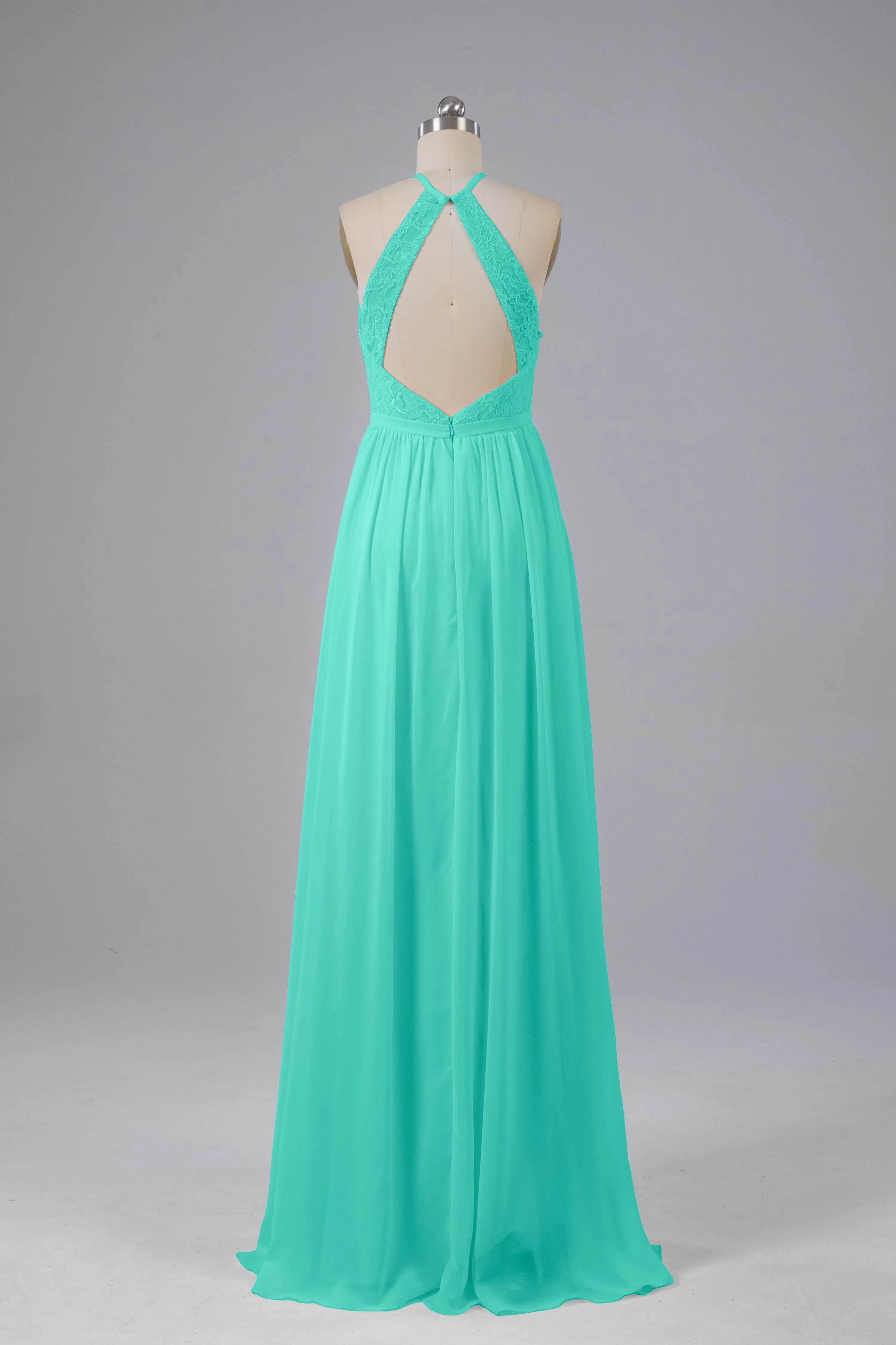 Chiffon Halter A-line Floor Length Bridesmaid Dresses