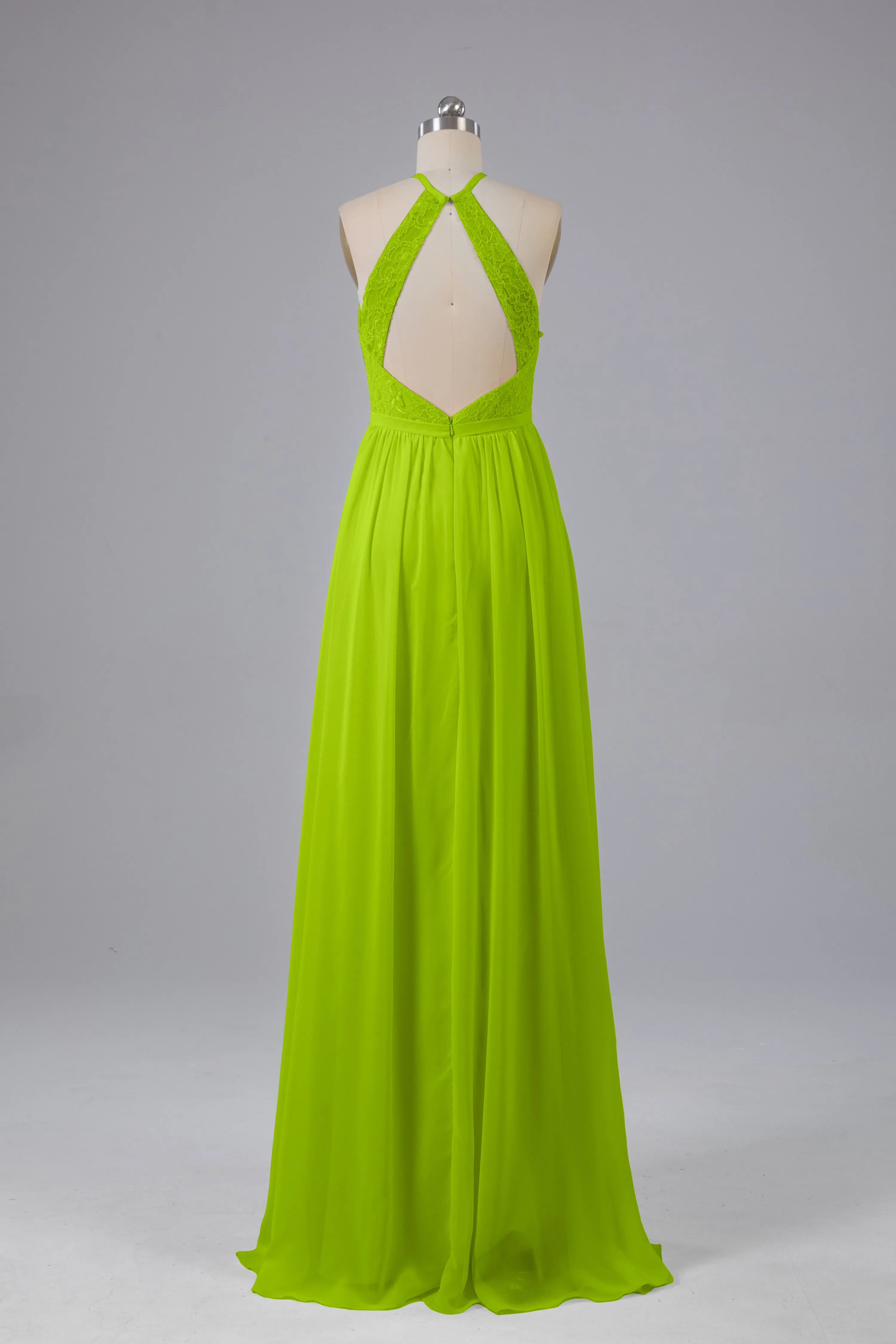 Chiffon Halter A-line Floor Length Bridesmaid Dresses