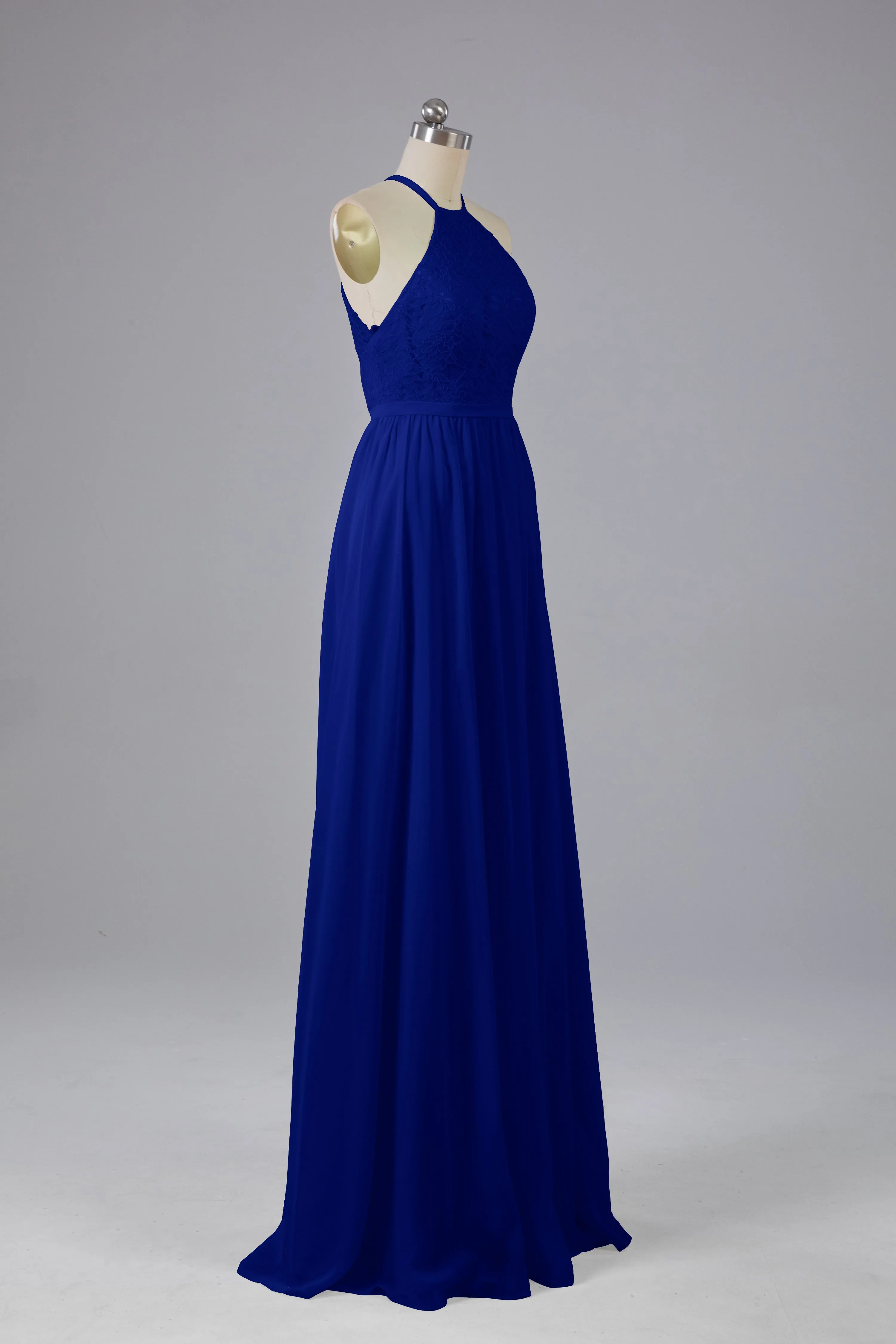 Chiffon Halter A-line Floor Length Bridesmaid Dresses