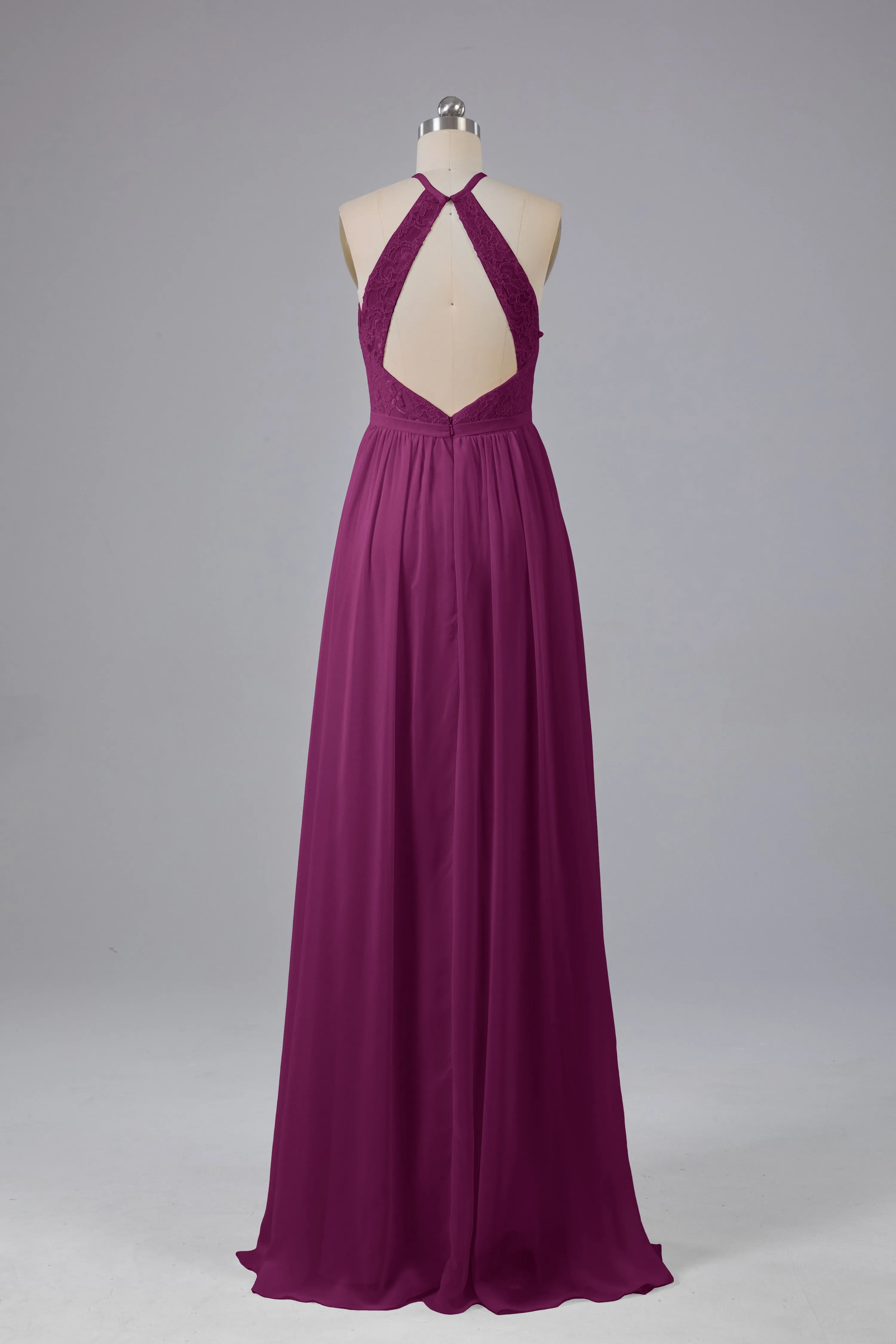 Chiffon Halter A-line Floor Length Bridesmaid Dresses