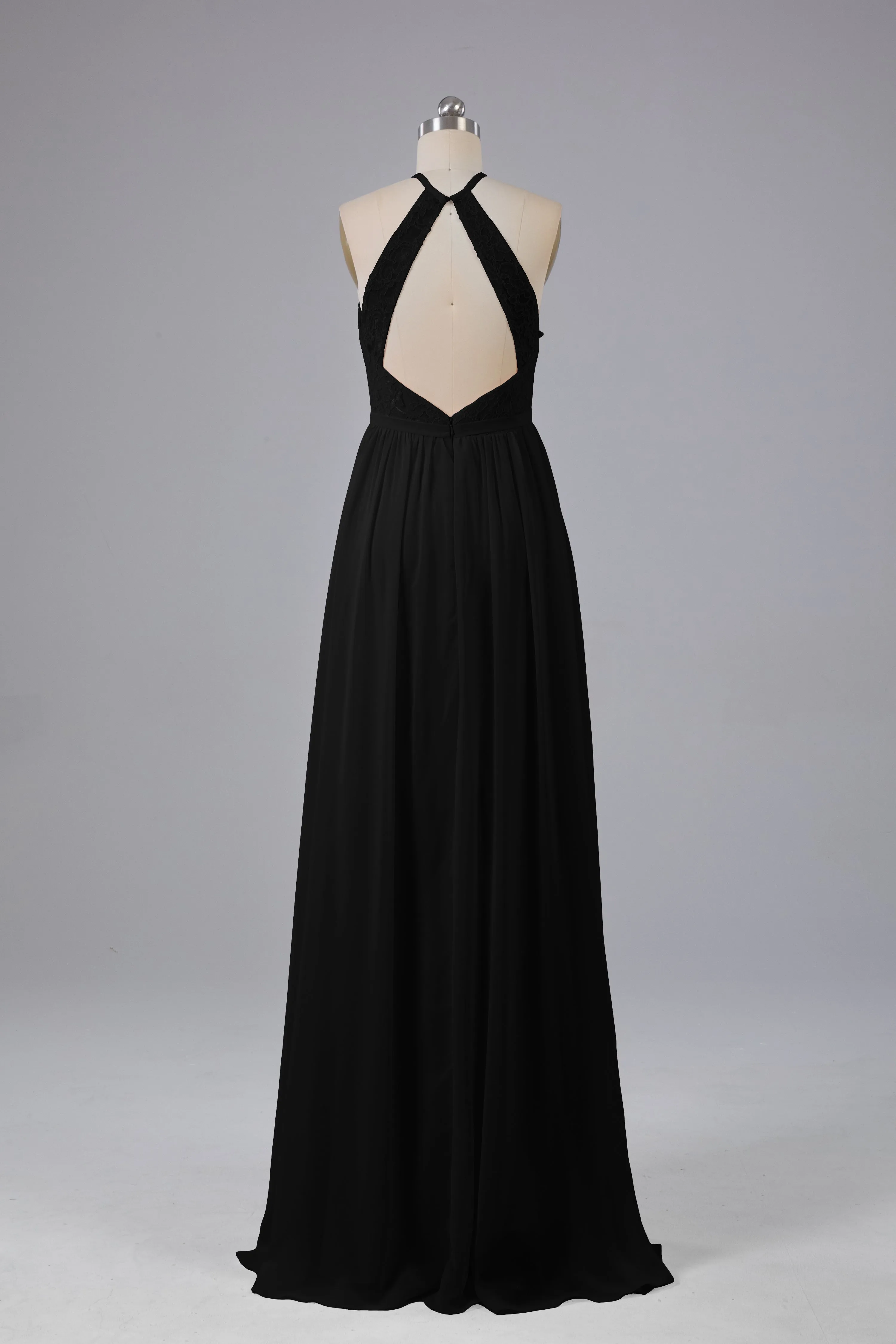 Chiffon Halter A-line Floor Length Bridesmaid Dresses