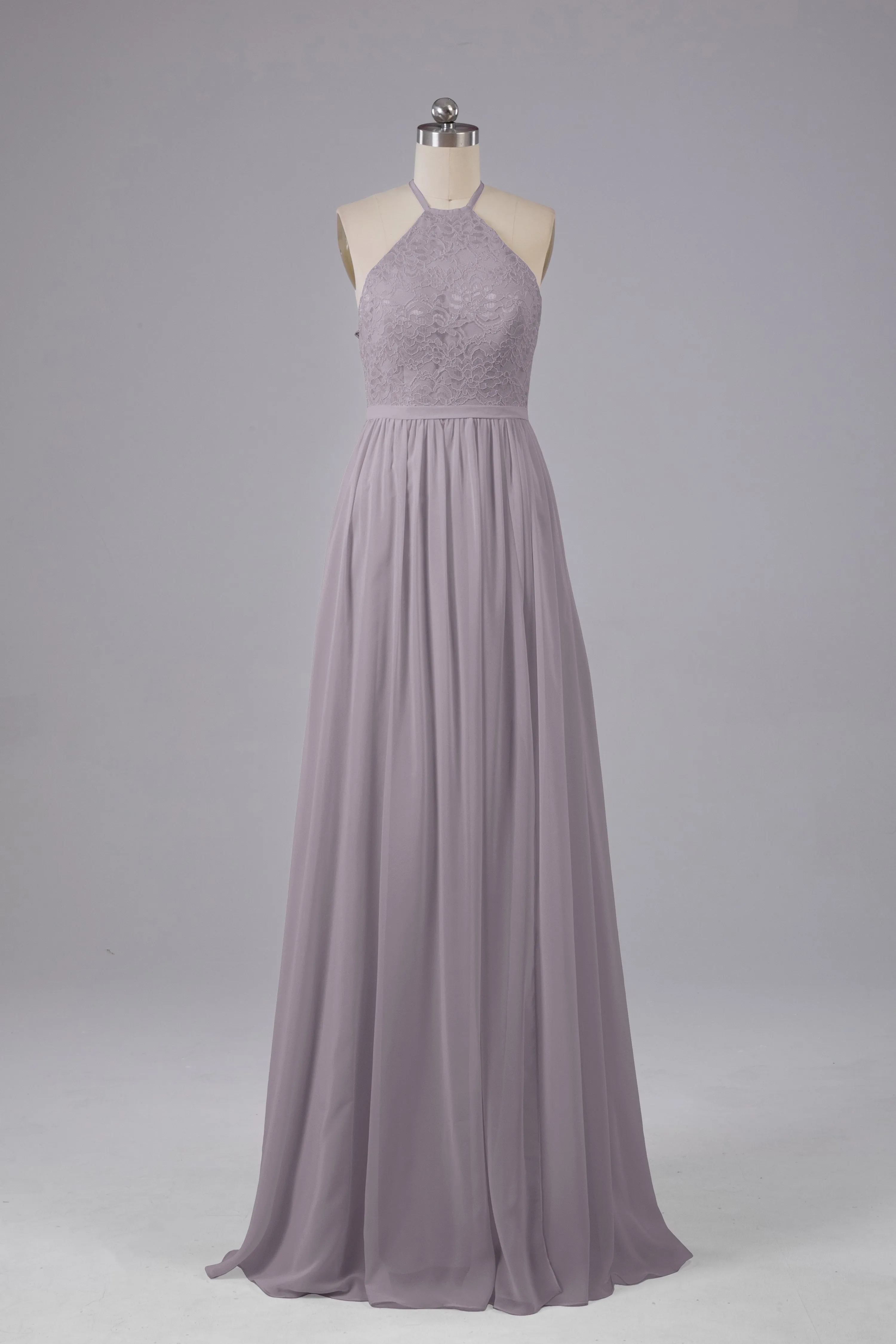 Chiffon Halter A-line Floor Length Bridesmaid Dresses