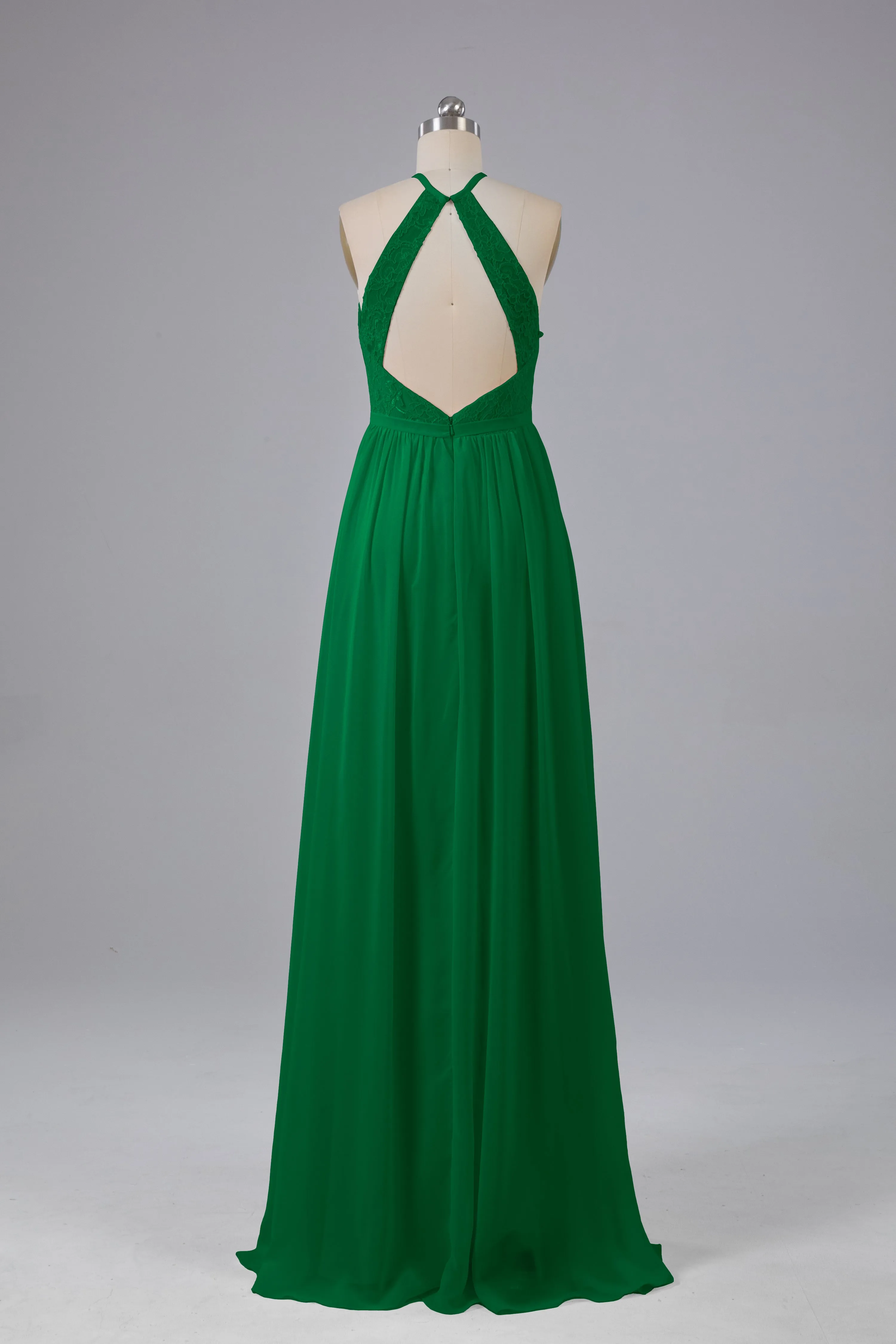 Chiffon Halter A-line Floor Length Bridesmaid Dresses