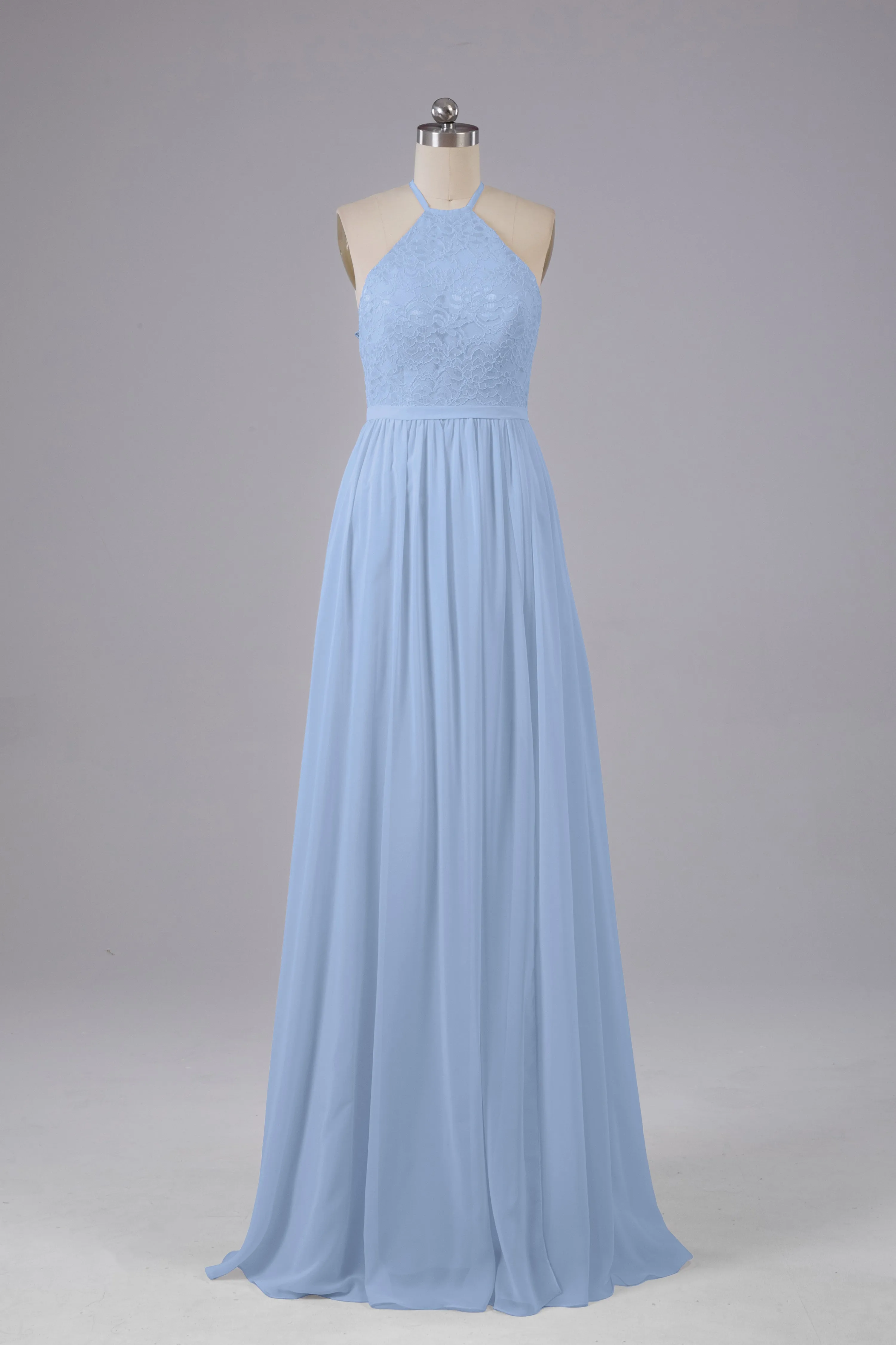 Chiffon Halter A-line Floor Length Bridesmaid Dresses