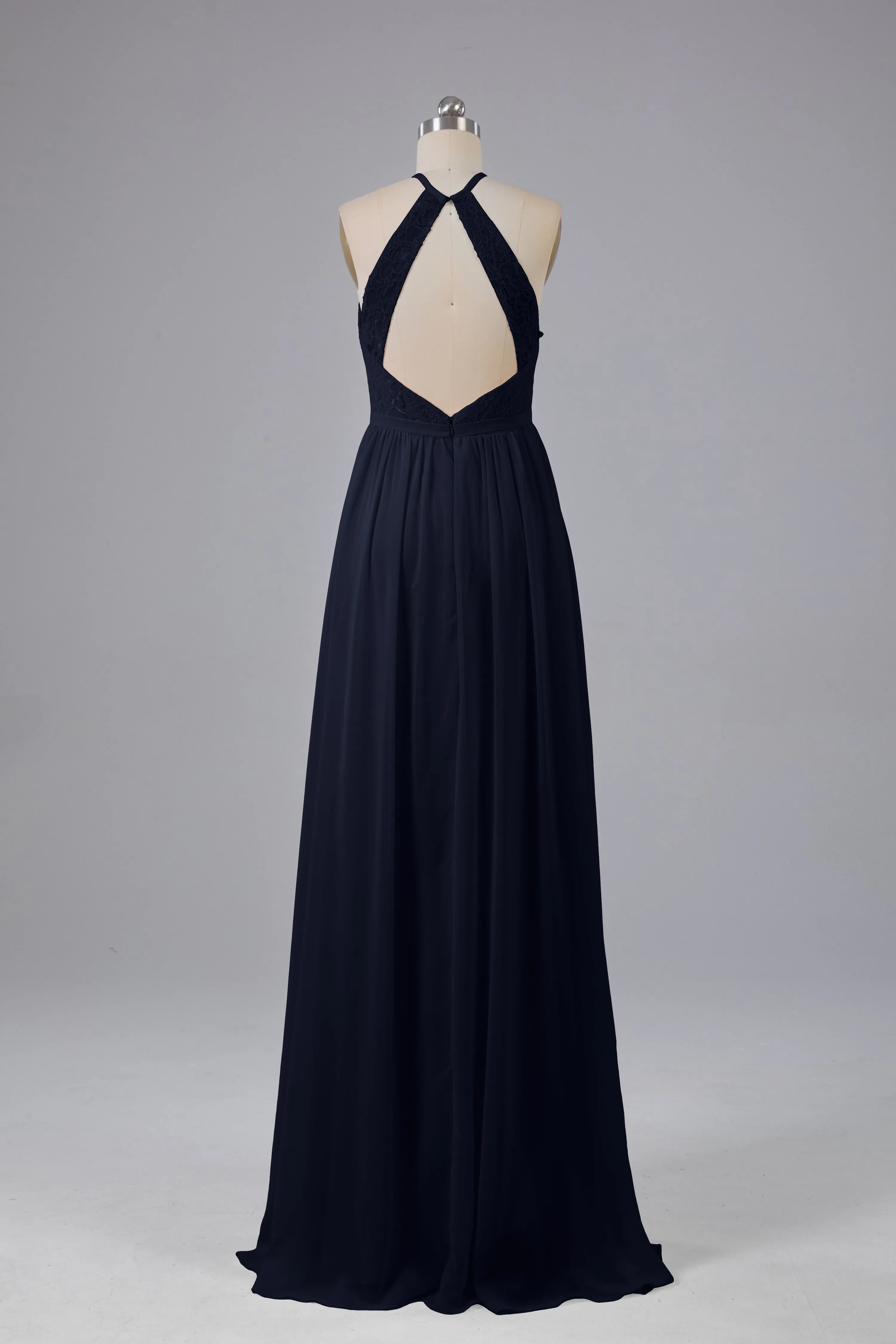 Chiffon Halter A-line Floor Length Bridesmaid Dresses