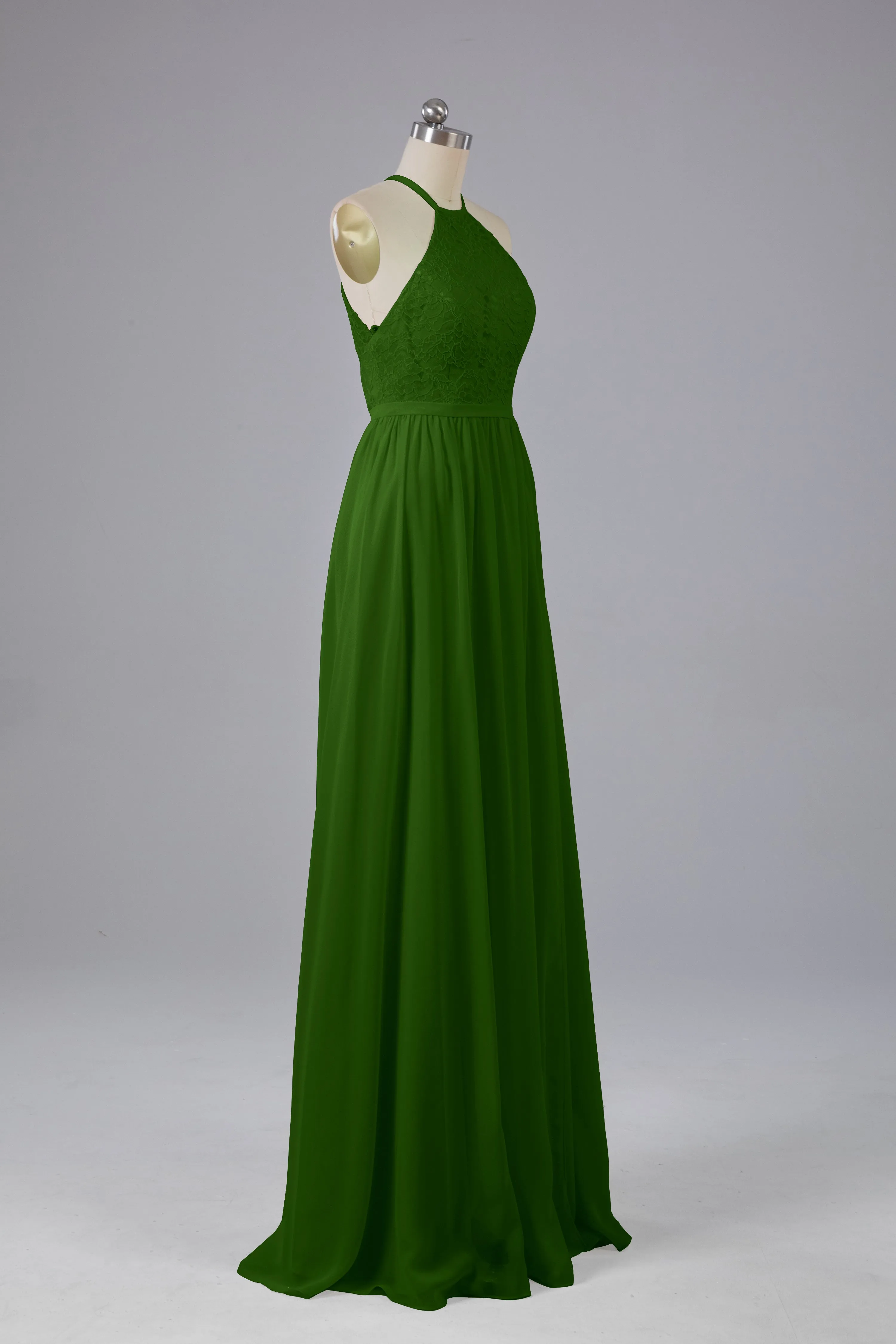 Chiffon Halter A-line Floor Length Bridesmaid Dresses