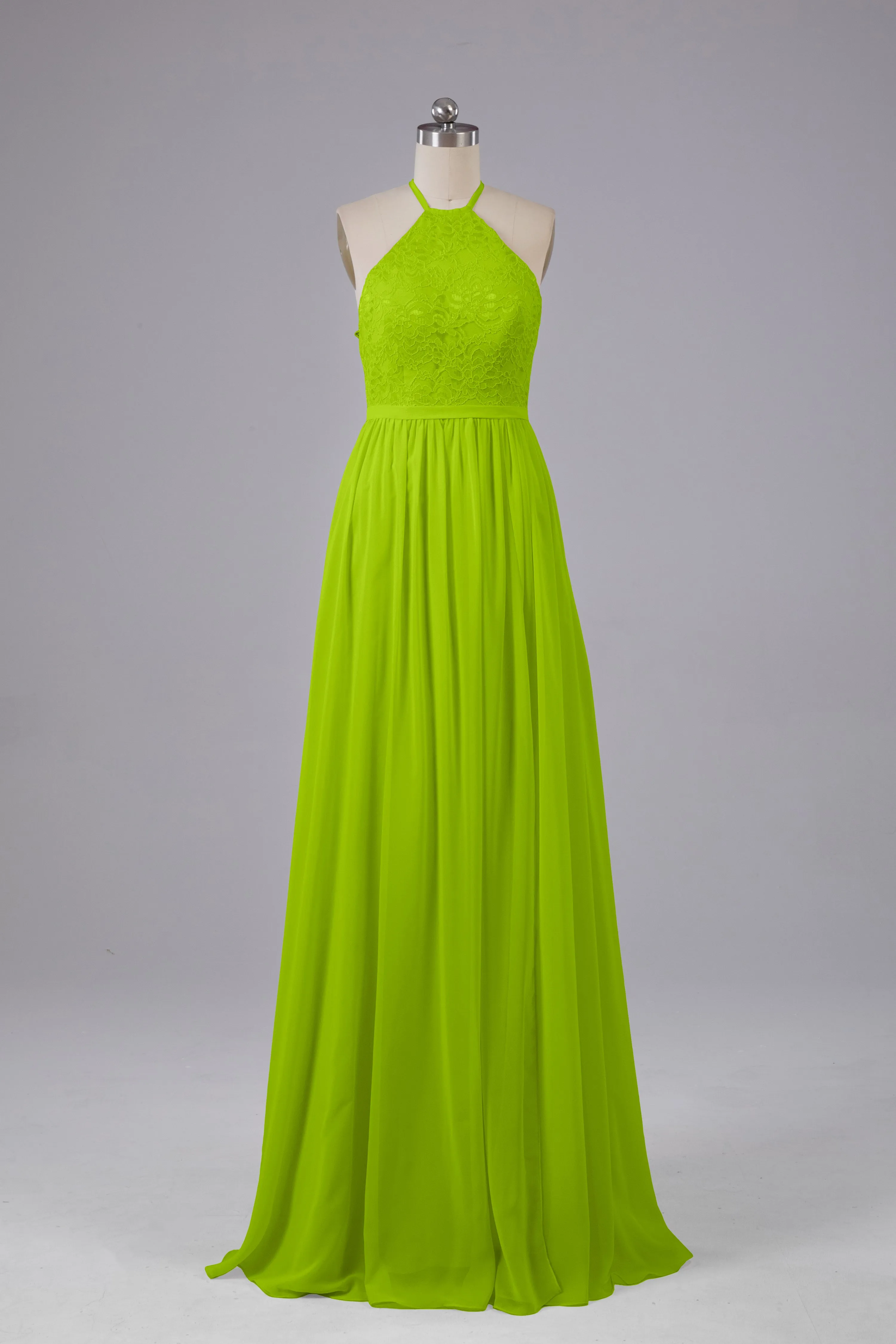 Chiffon Halter A-line Floor Length Bridesmaid Dresses