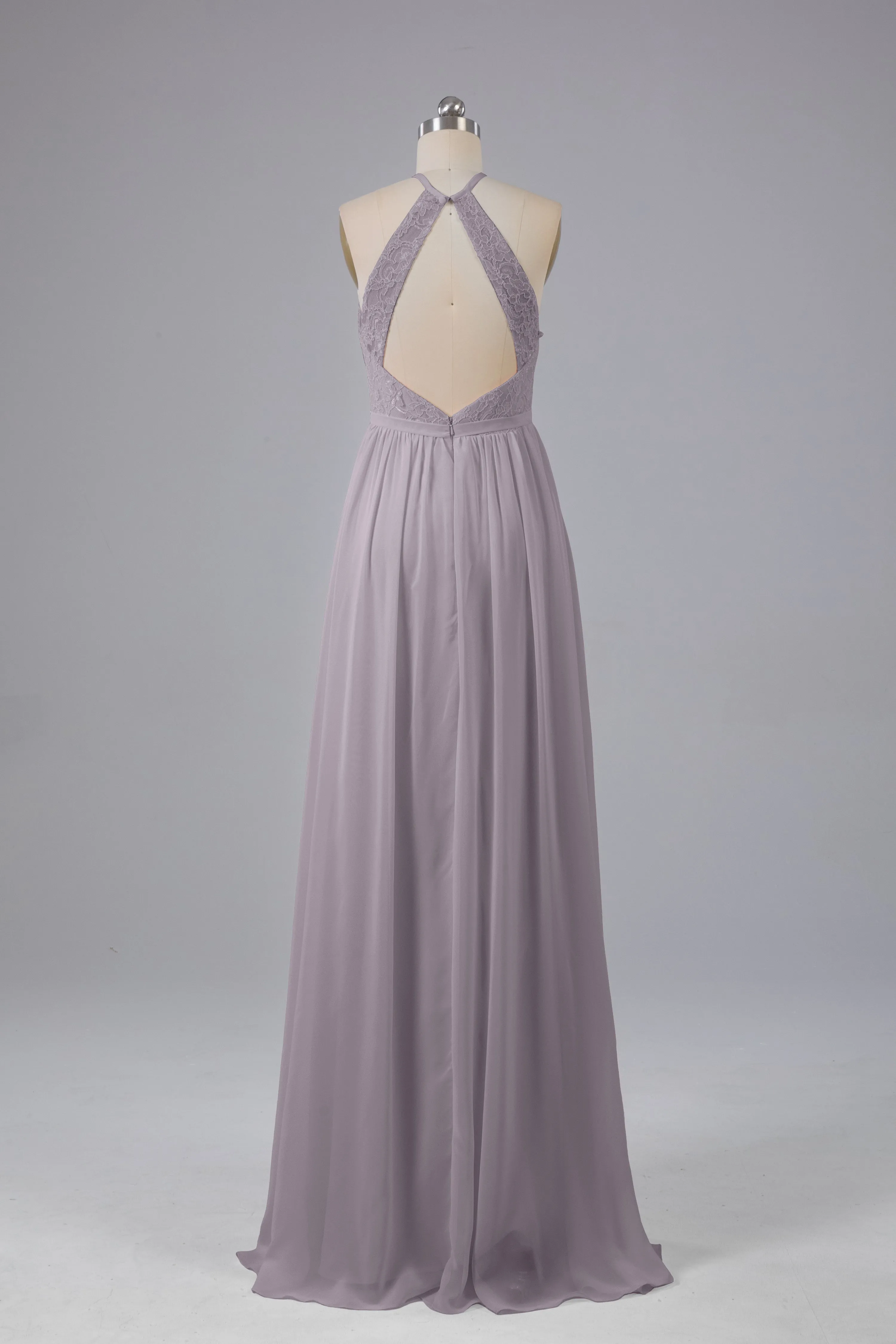 Chiffon Halter A-line Floor Length Bridesmaid Dresses