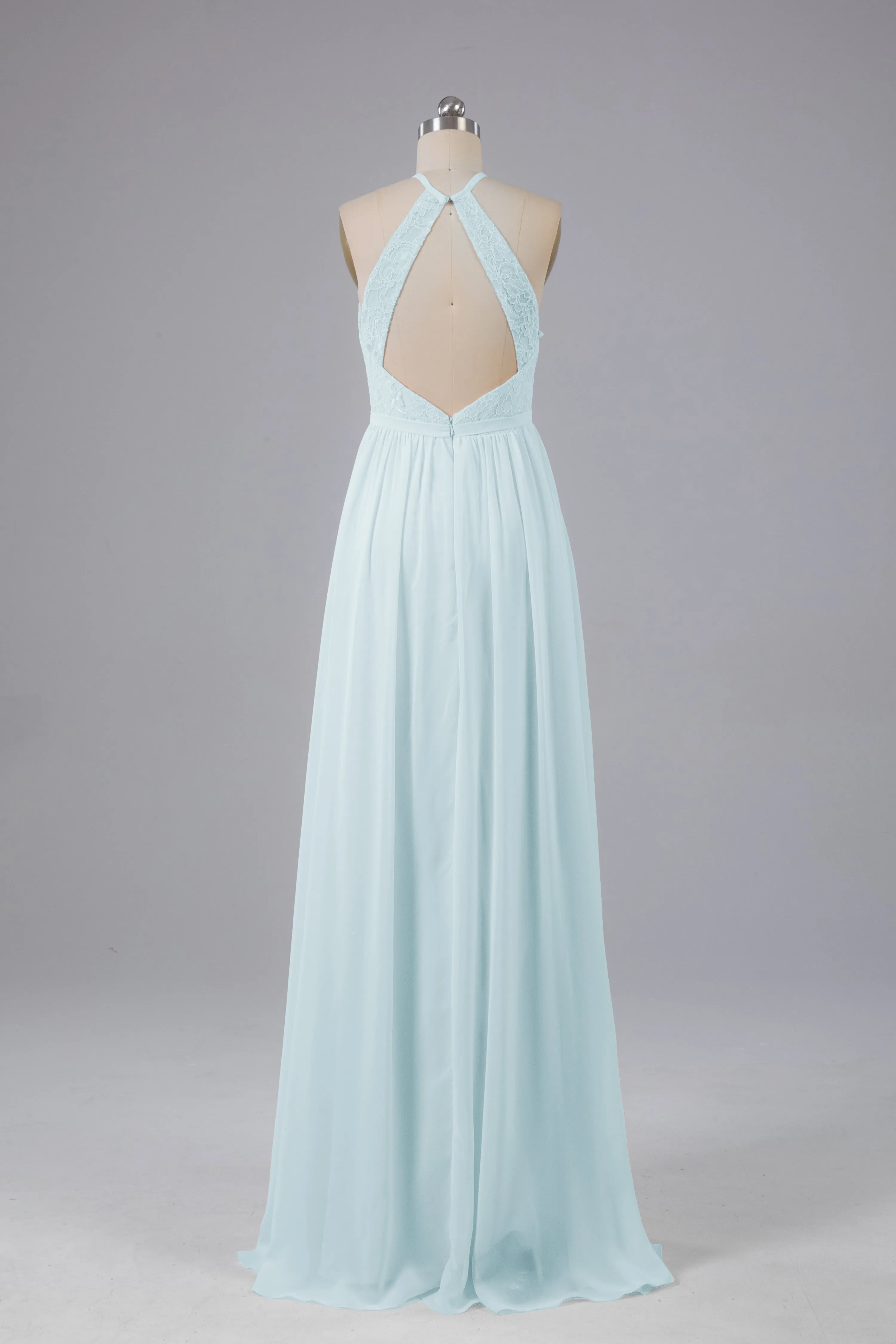 Chiffon Halter A-line Floor Length Bridesmaid Dresses