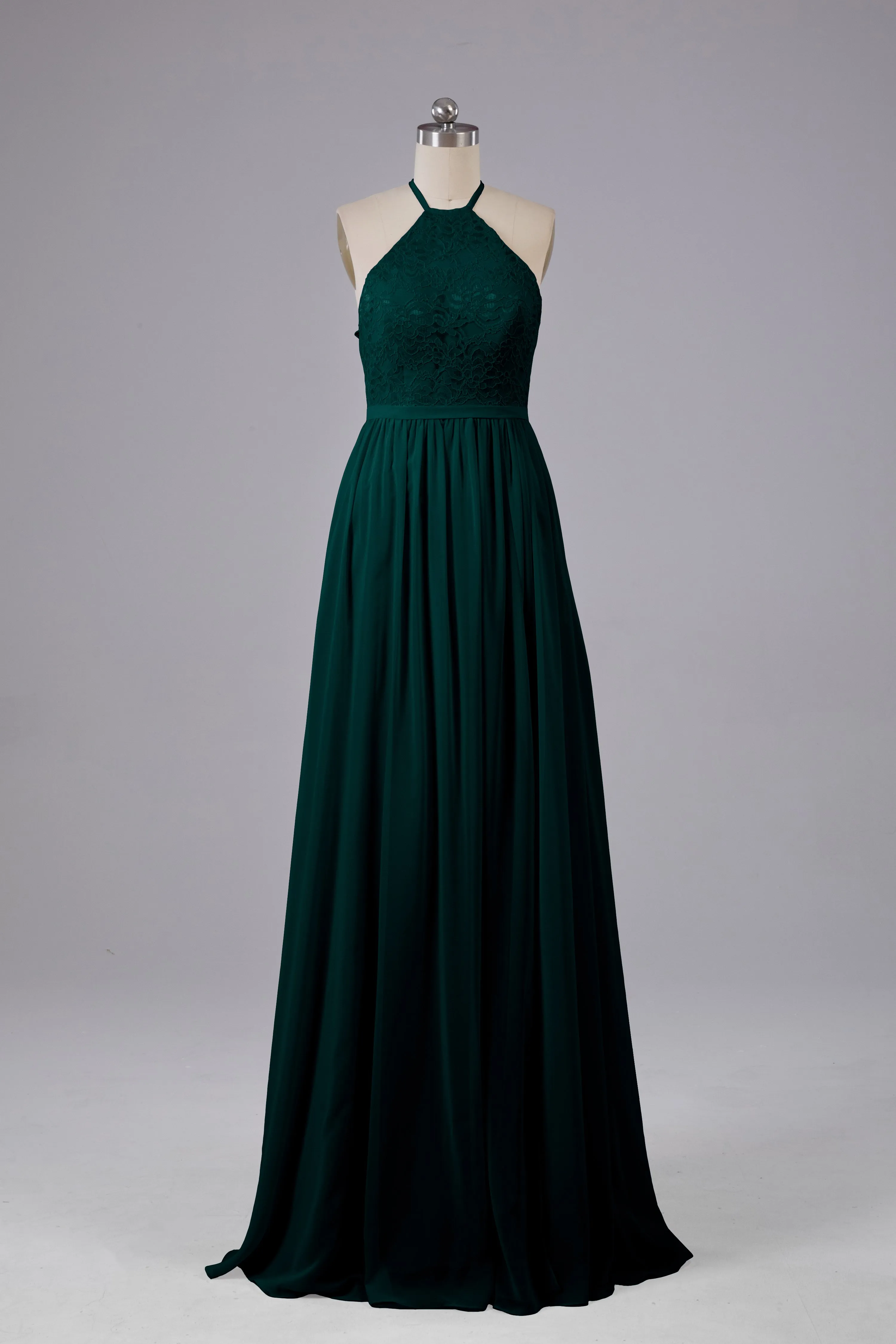 Chiffon Halter A-line Floor Length Bridesmaid Dresses