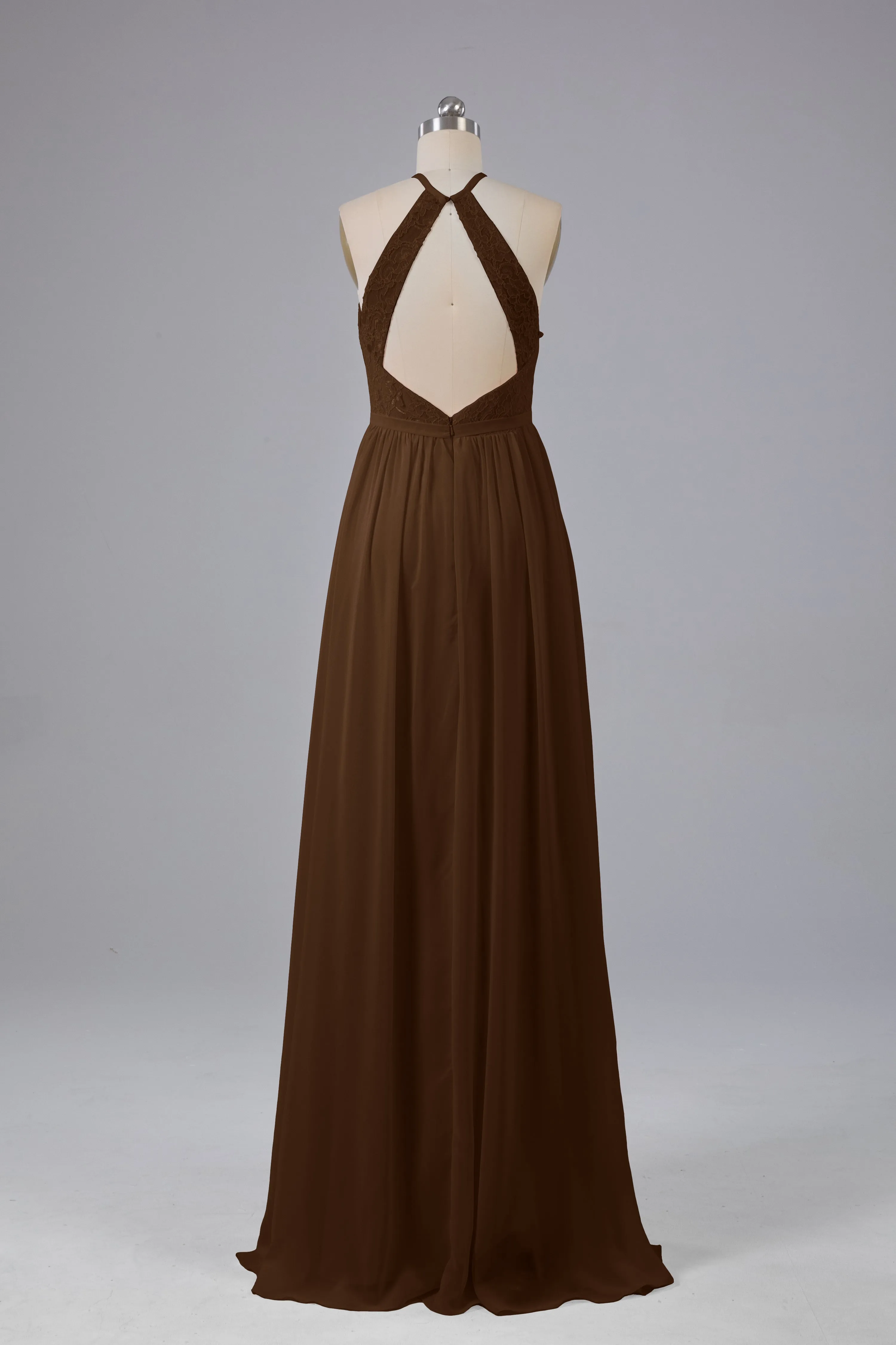 Chiffon Halter A-line Floor Length Bridesmaid Dresses