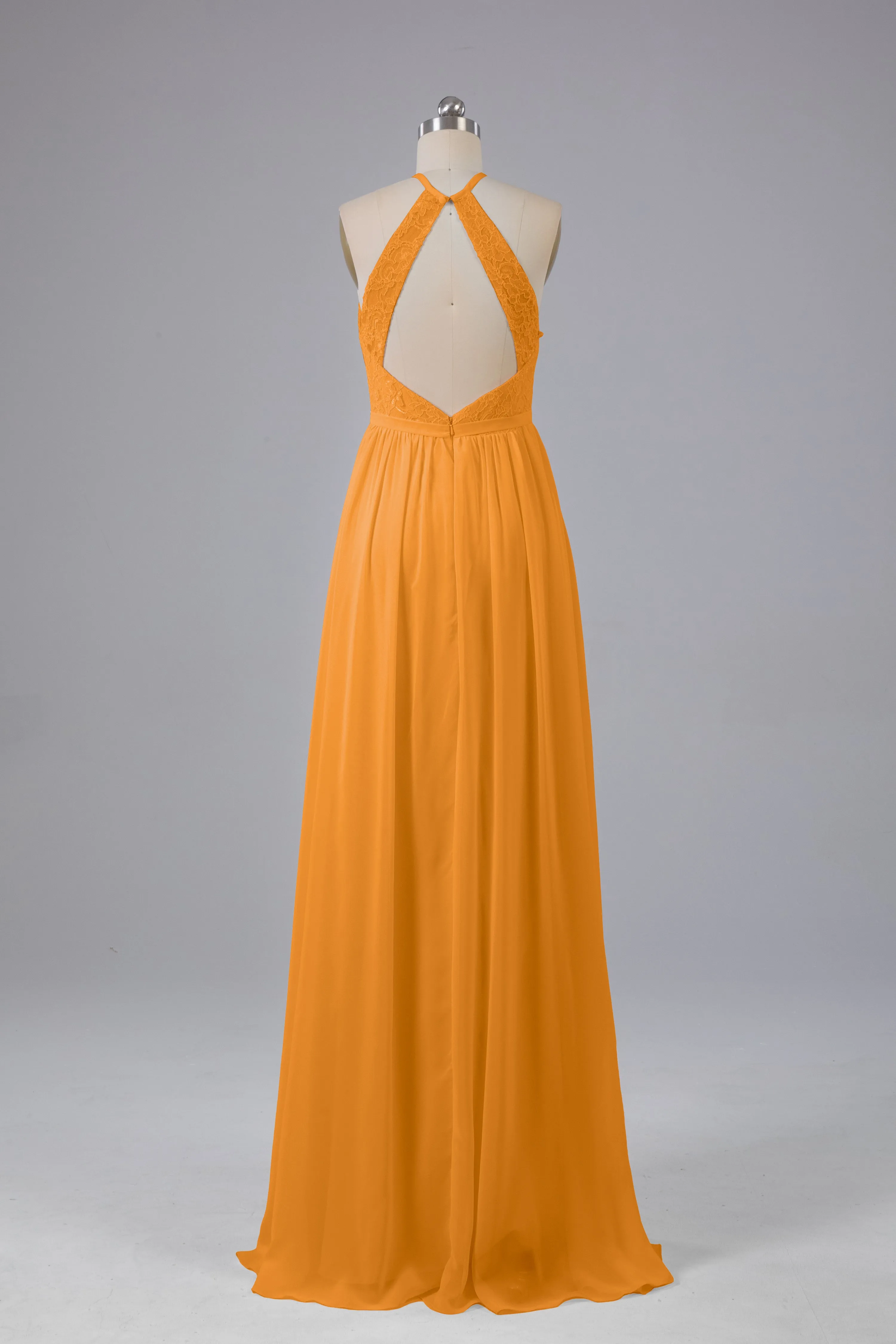 Chiffon Halter A-line Floor Length Bridesmaid Dresses