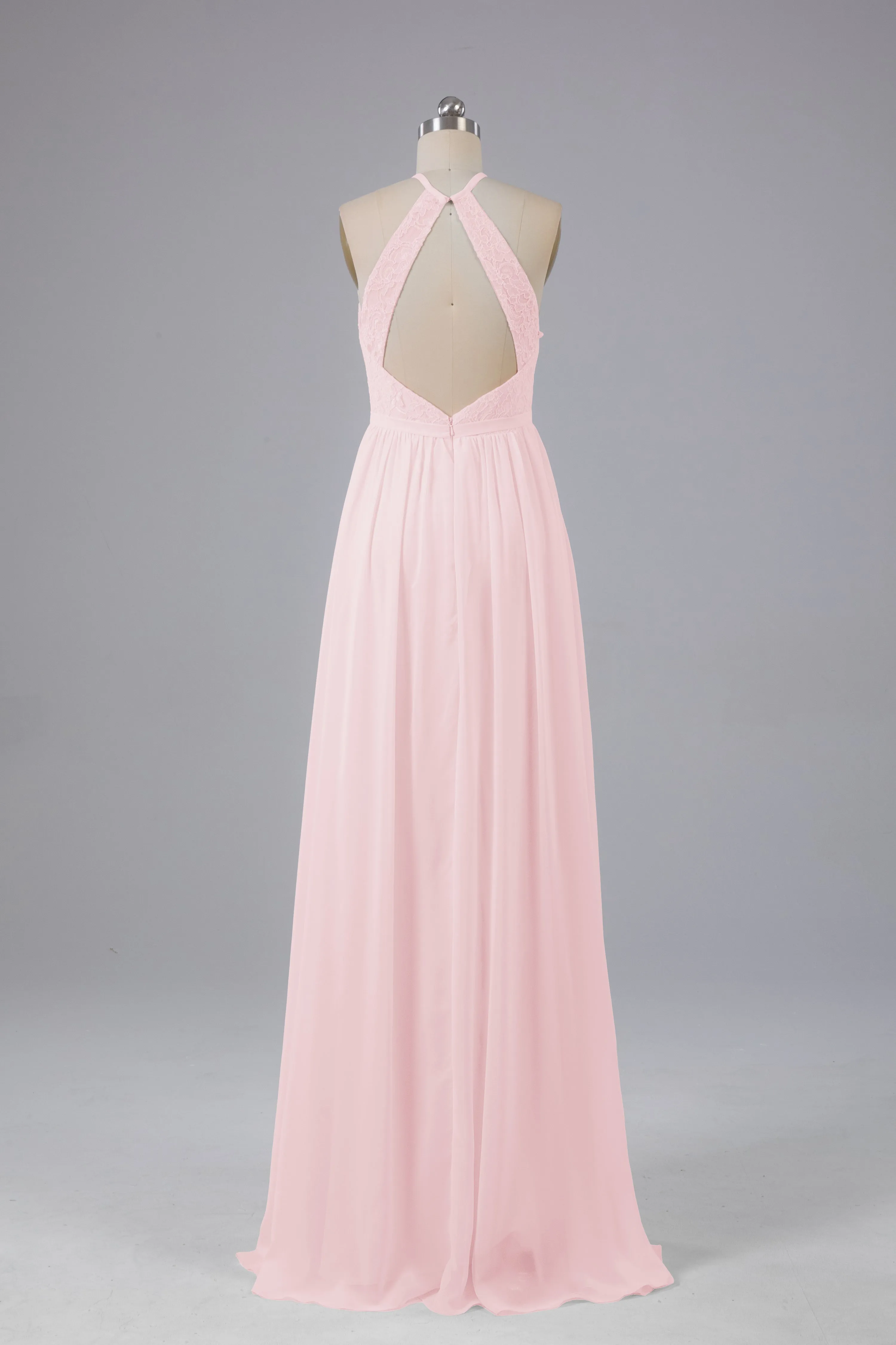 Chiffon Halter A-line Floor Length Bridesmaid Dresses