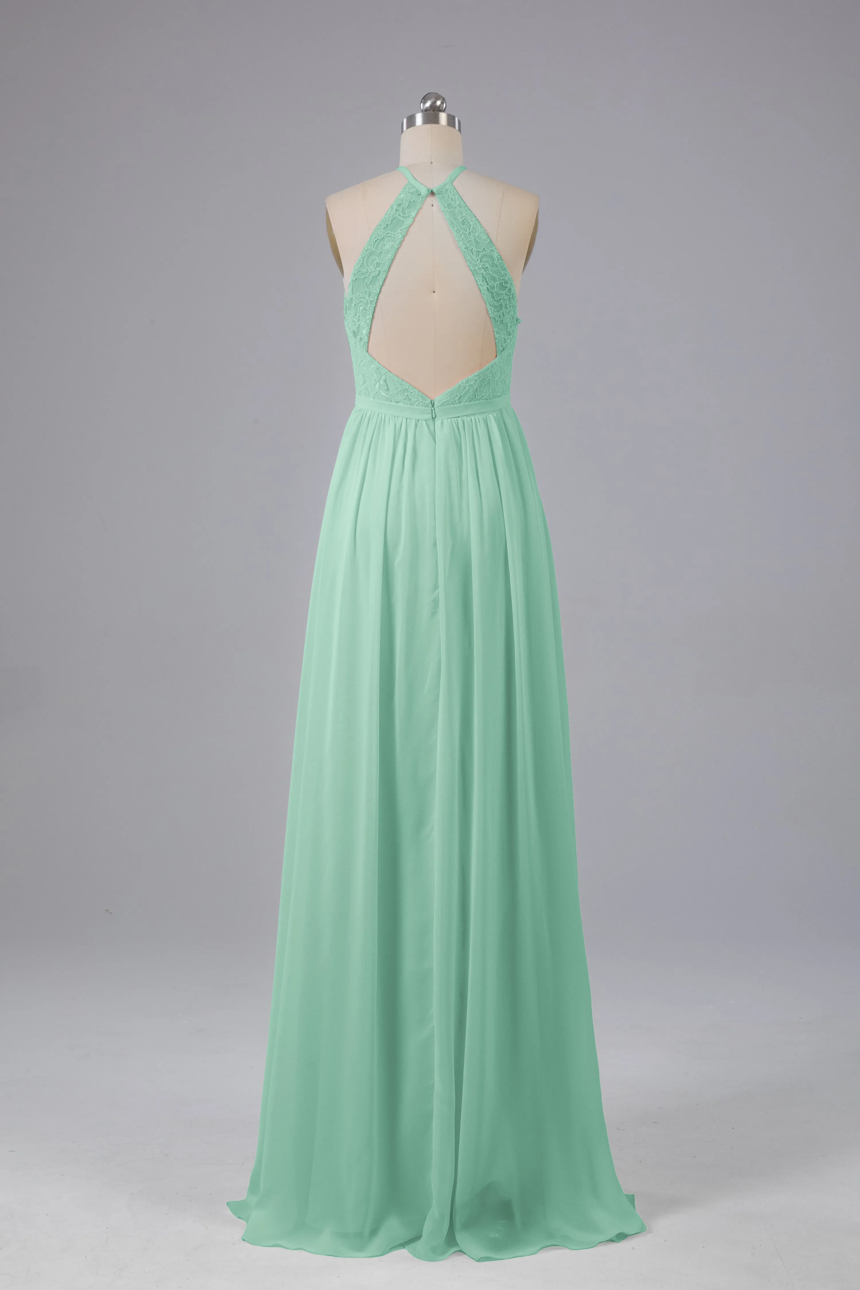 Chiffon Halter A-line Floor Length Bridesmaid Dresses