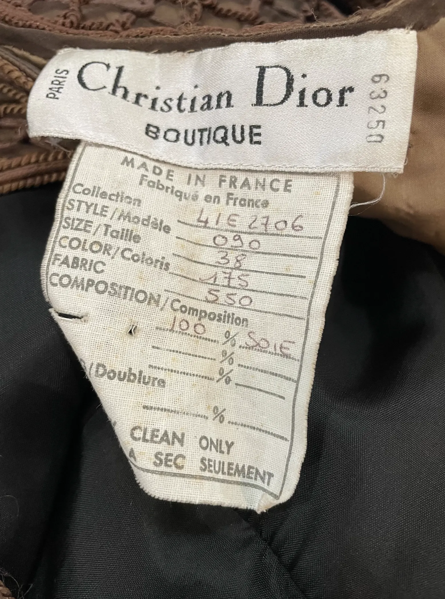Christian Dior 70s Chocolate Brown Halter Neck Gown with Petticoats