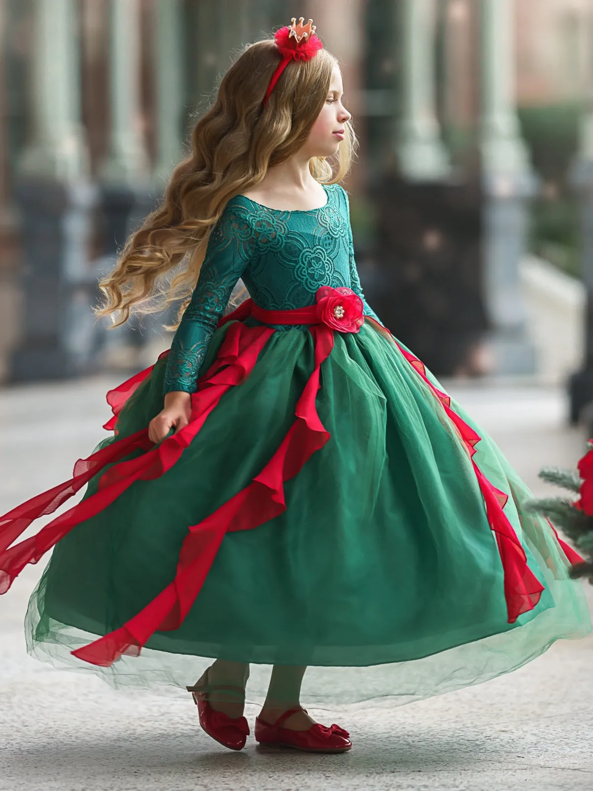 Christmas Princess Lace Holiday Gown