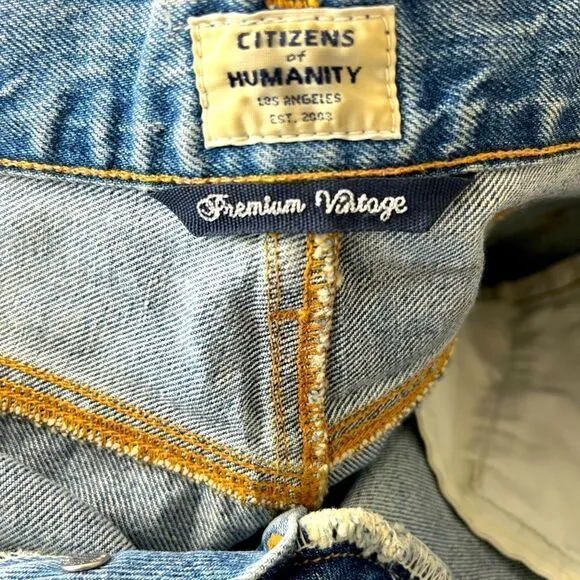 Citizens of Humanity Denim Mini Skirt, Button Fly,Patchwork,Size 27 BohoWestern