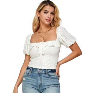 CLARA EYELET TOP // FINAL SALE