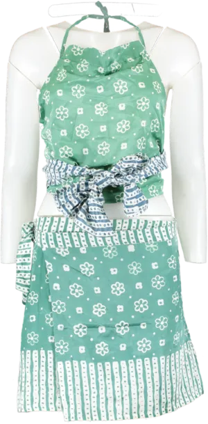 Cloe Cassandro Green Lila Silk-cotton Halter Top And Tilly Mini Skirt Set UK XS