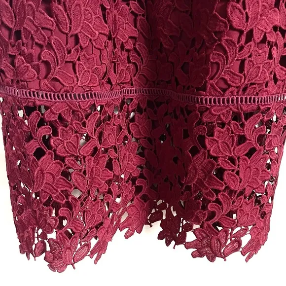 Club Monaco Bolari Red Lace Midi Dress Size 00 EUC