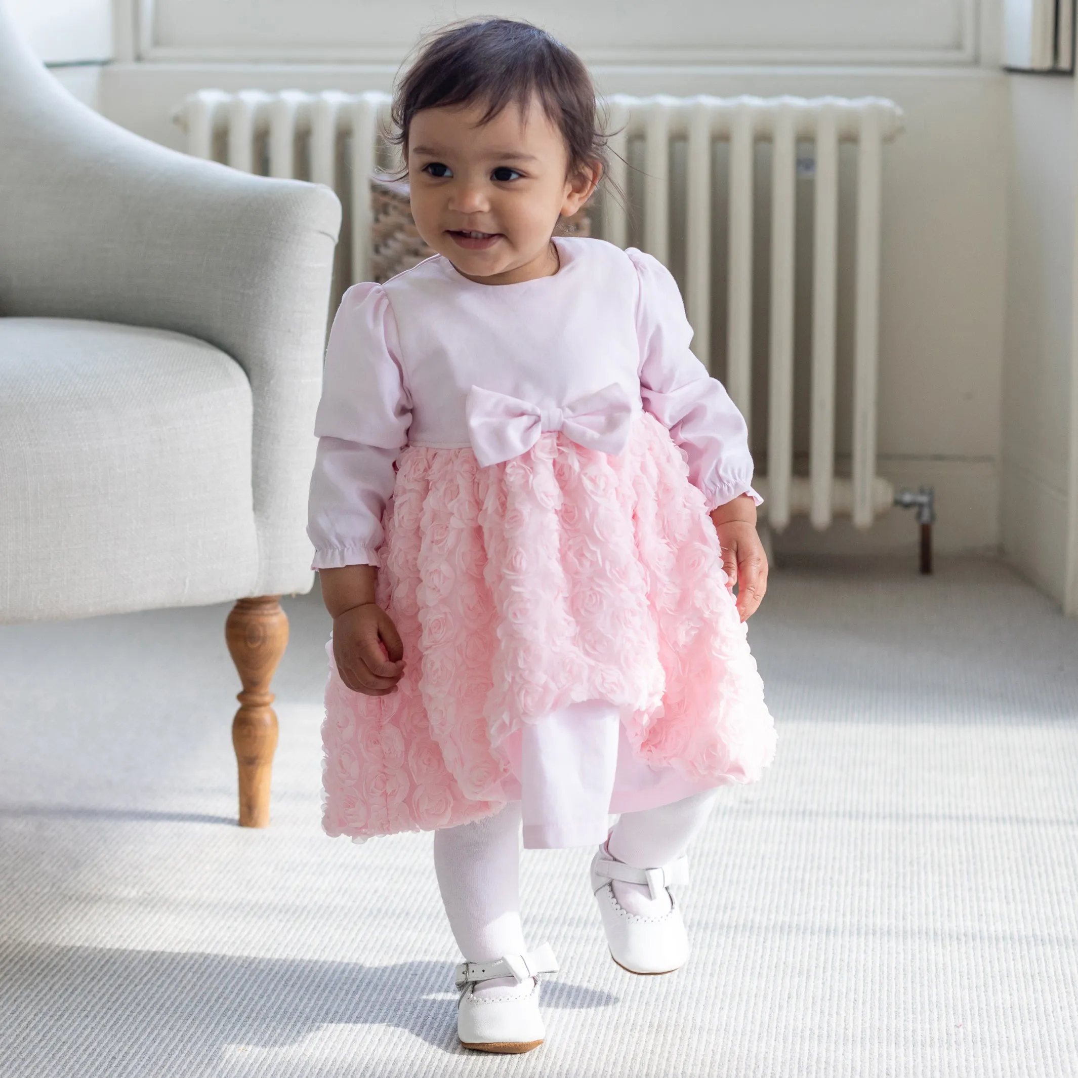 Coco Pink Baby Girls Party Dress with Tights