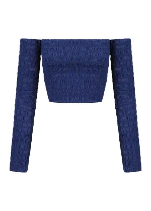 Cold Shoulder Shirred Top