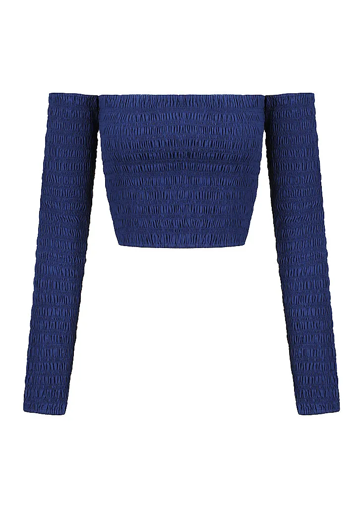 Cold Shoulder Shirred Top