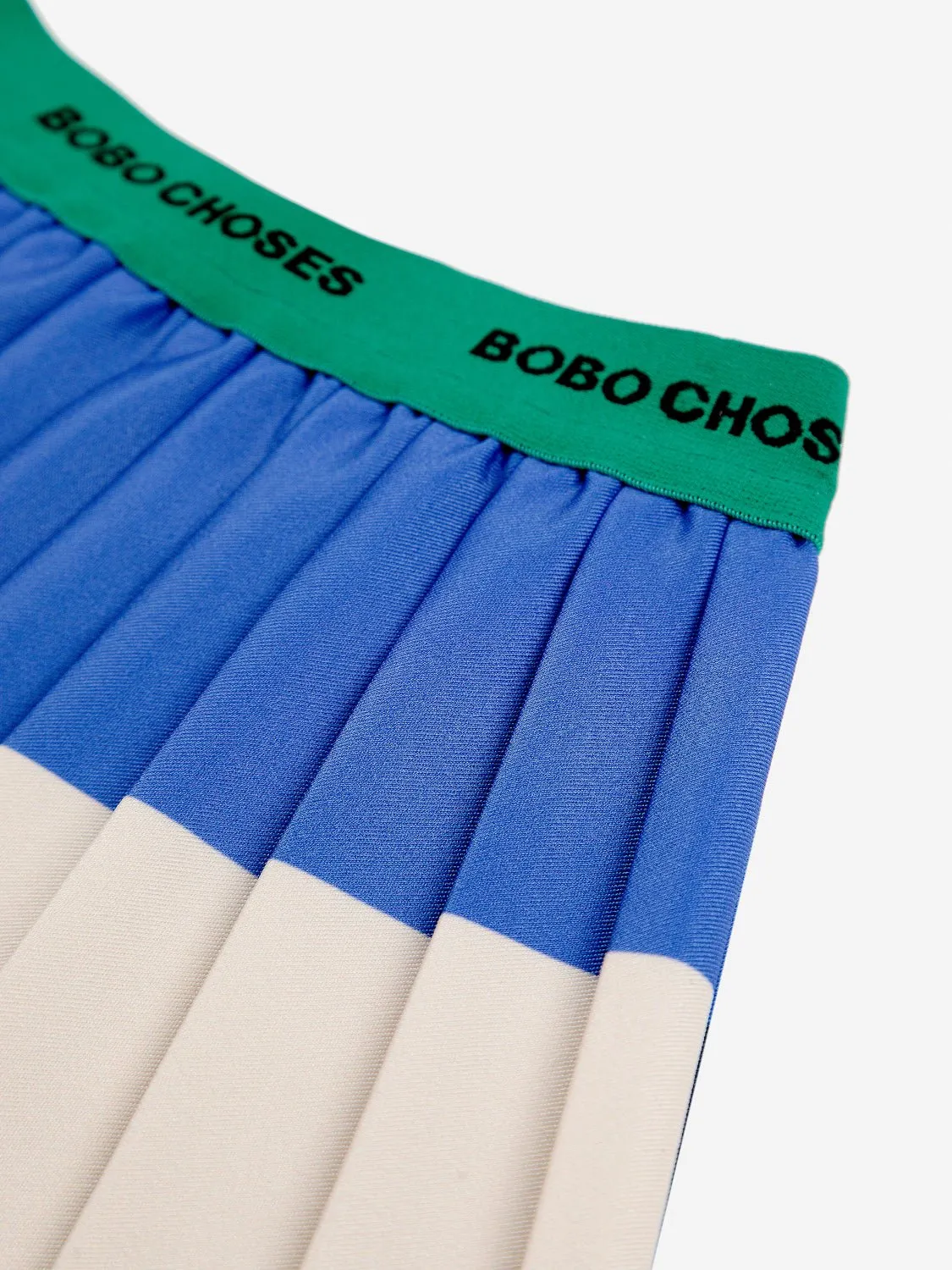 Colour Block Pleated Woven Skirt by Bobo Choses
