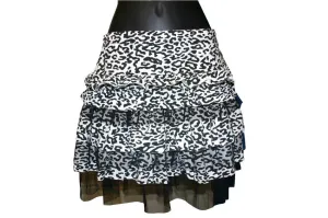 Copy of Black and White Animal Print and Mesh Skirt