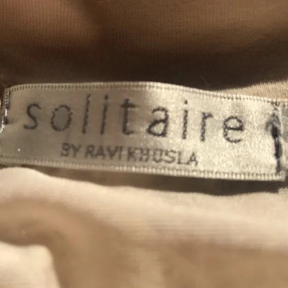 COPY - Solitaire By Ravi Khosla Beige Netted Mini Skirt with Lining Size L