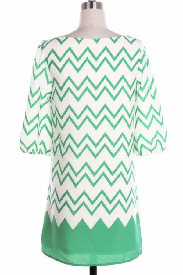 Coral Chevron Blouse