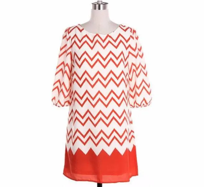 Coral Chevron Blouse