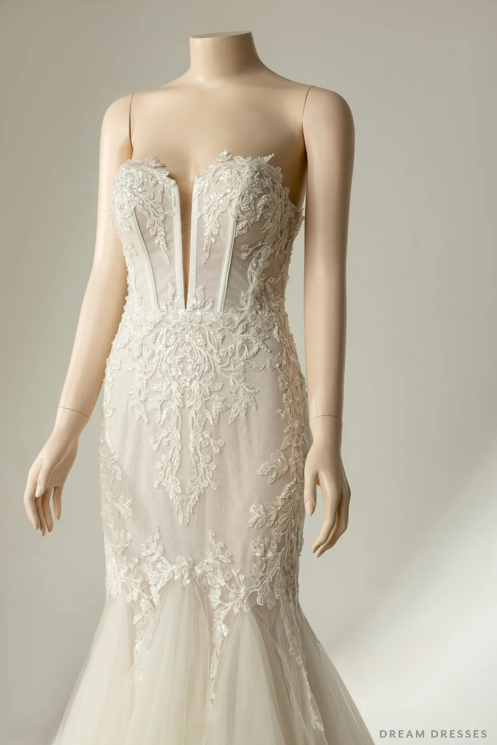 Couture Mermaid Wedding Dress with Sheer Back (#CALISTA)