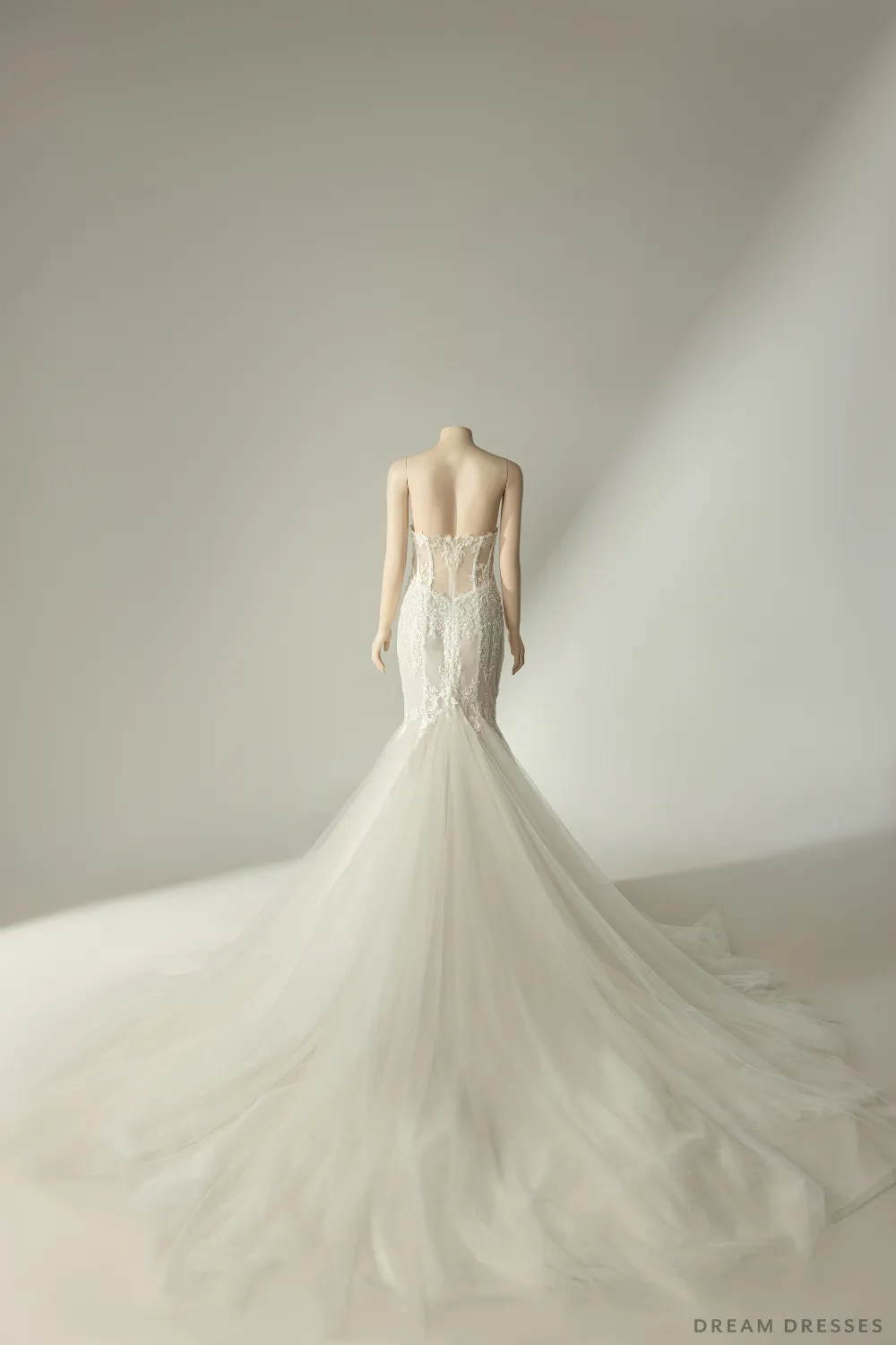 Couture Mermaid Wedding Dress with Sheer Back (#CALISTA)